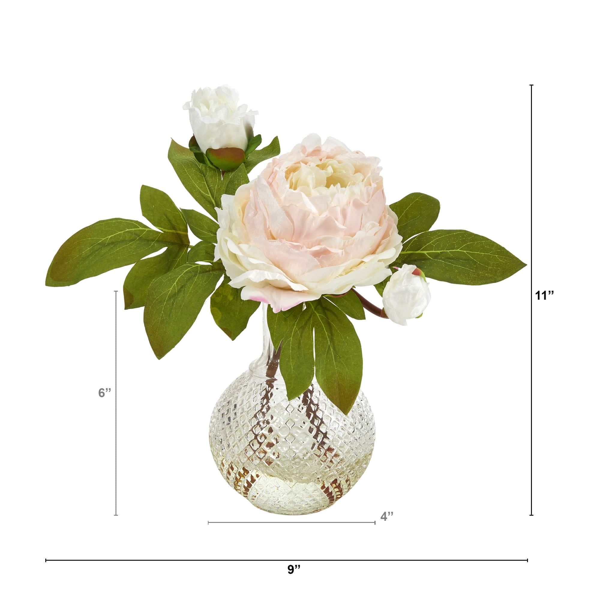 11&#x27;&#x27; Pink Peony Arrangement in Vase