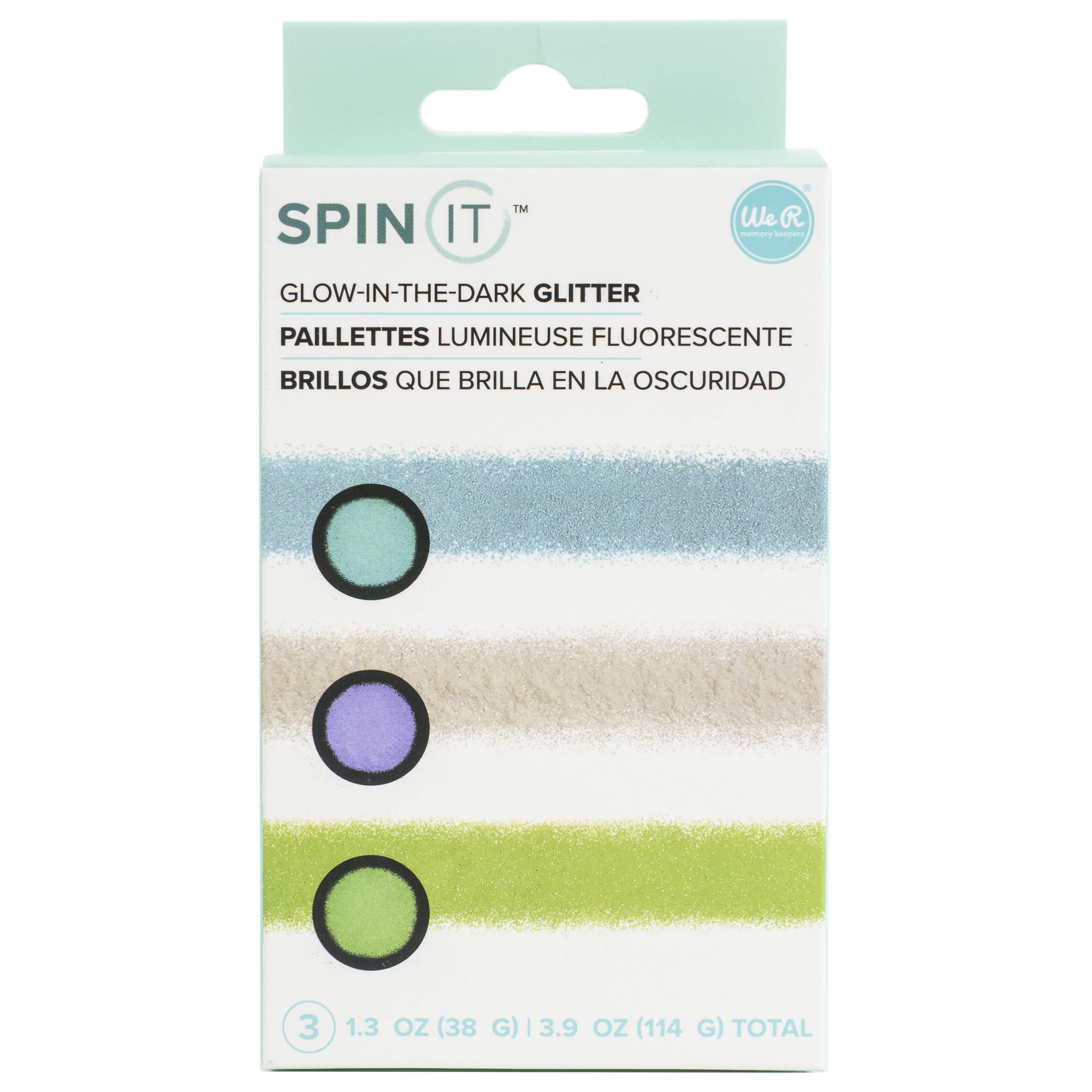 We R Memory Keepers® Spin It™ Glitter 3/Pkg-Glow-In-The-Dark