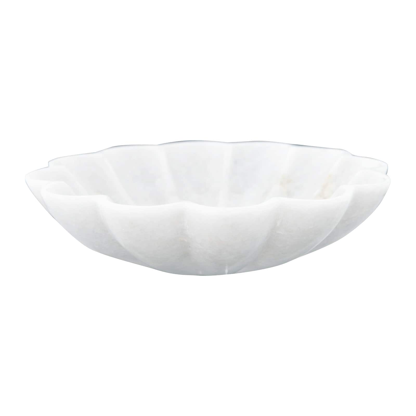 6&#x22; Carved Marble Flower Shape Dish