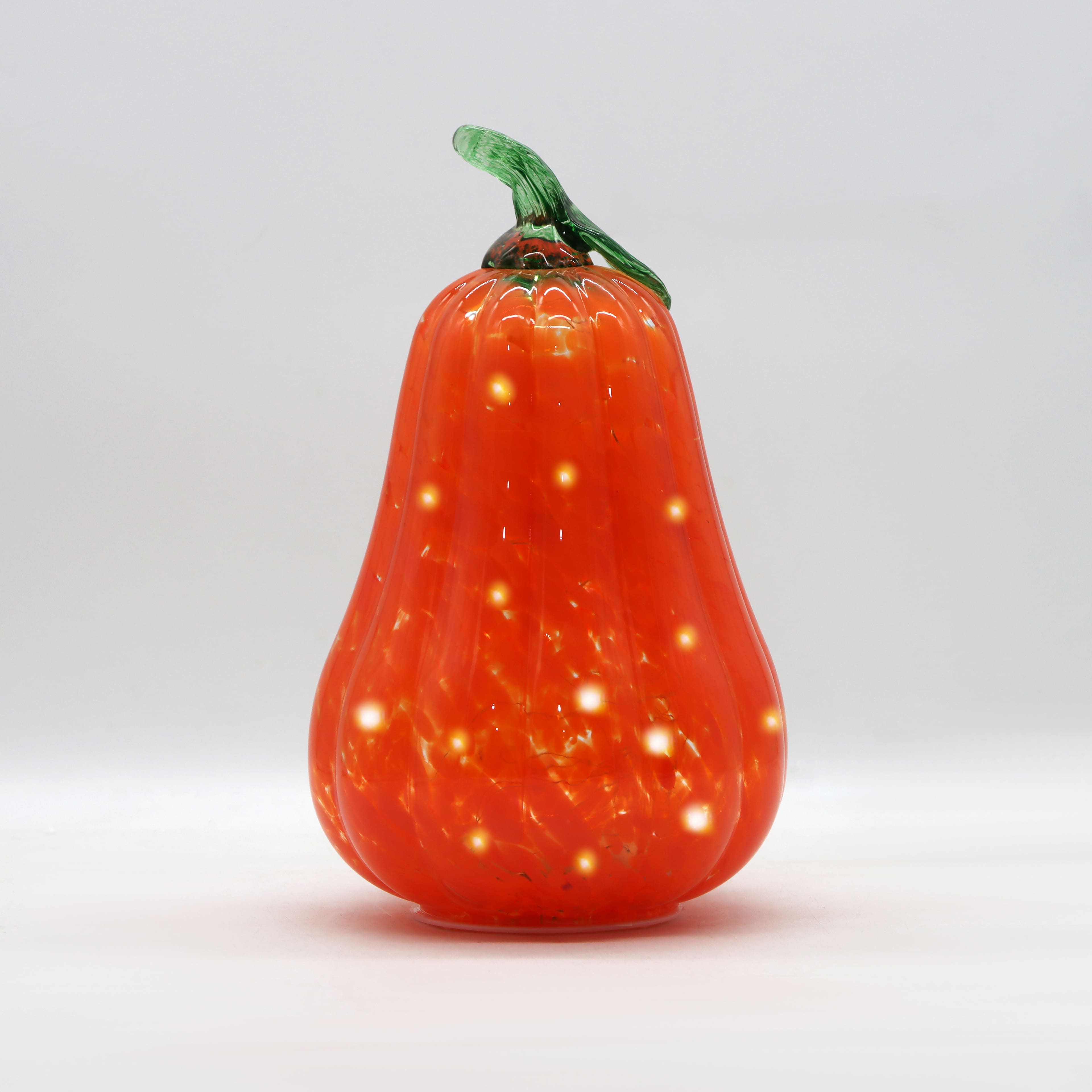 Warm White LED Orange Glass Gourd by Ashland&#xAE;