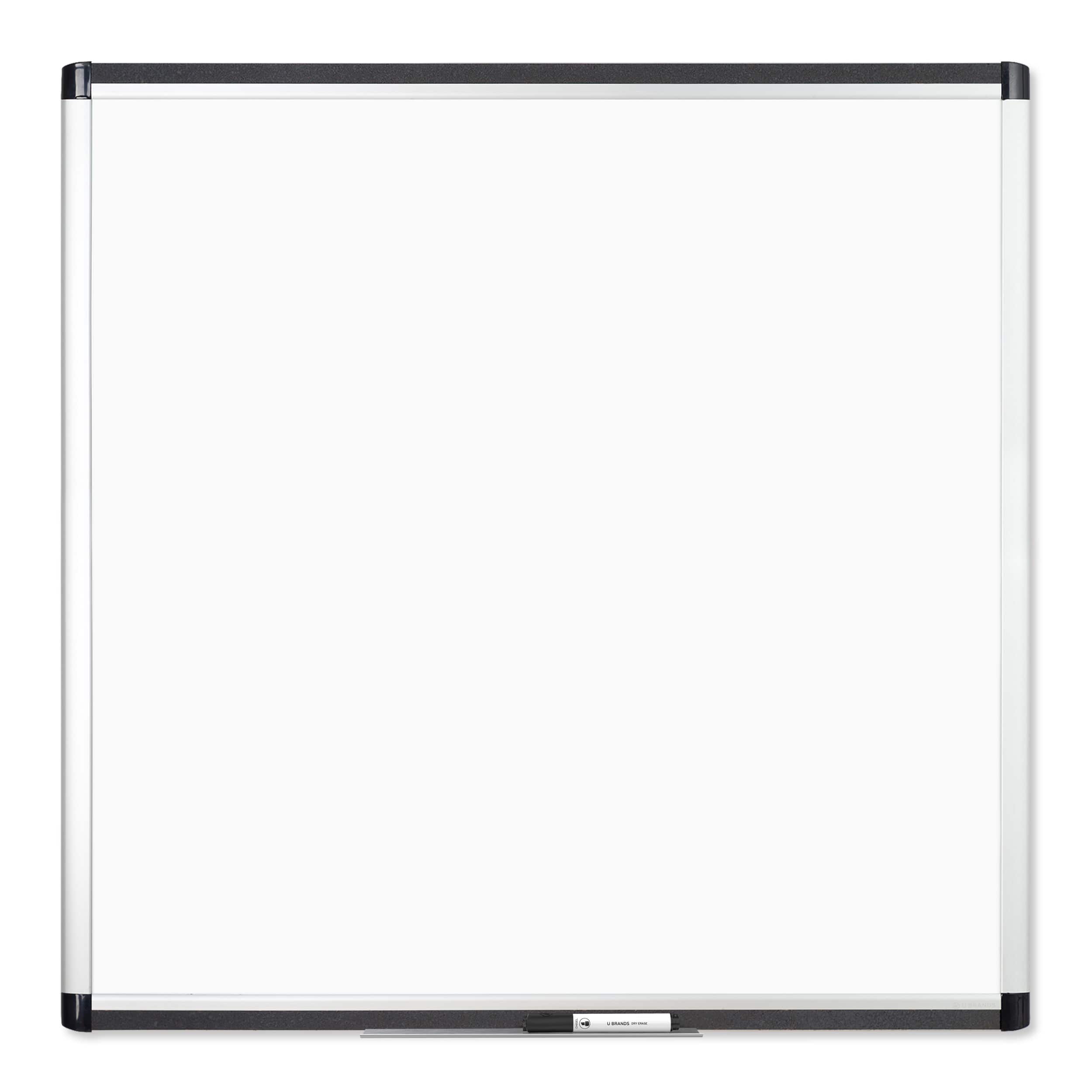 U Brands PINIT Silver 36" x 36" Aluminum Frame Magnetic Dry Erase Board