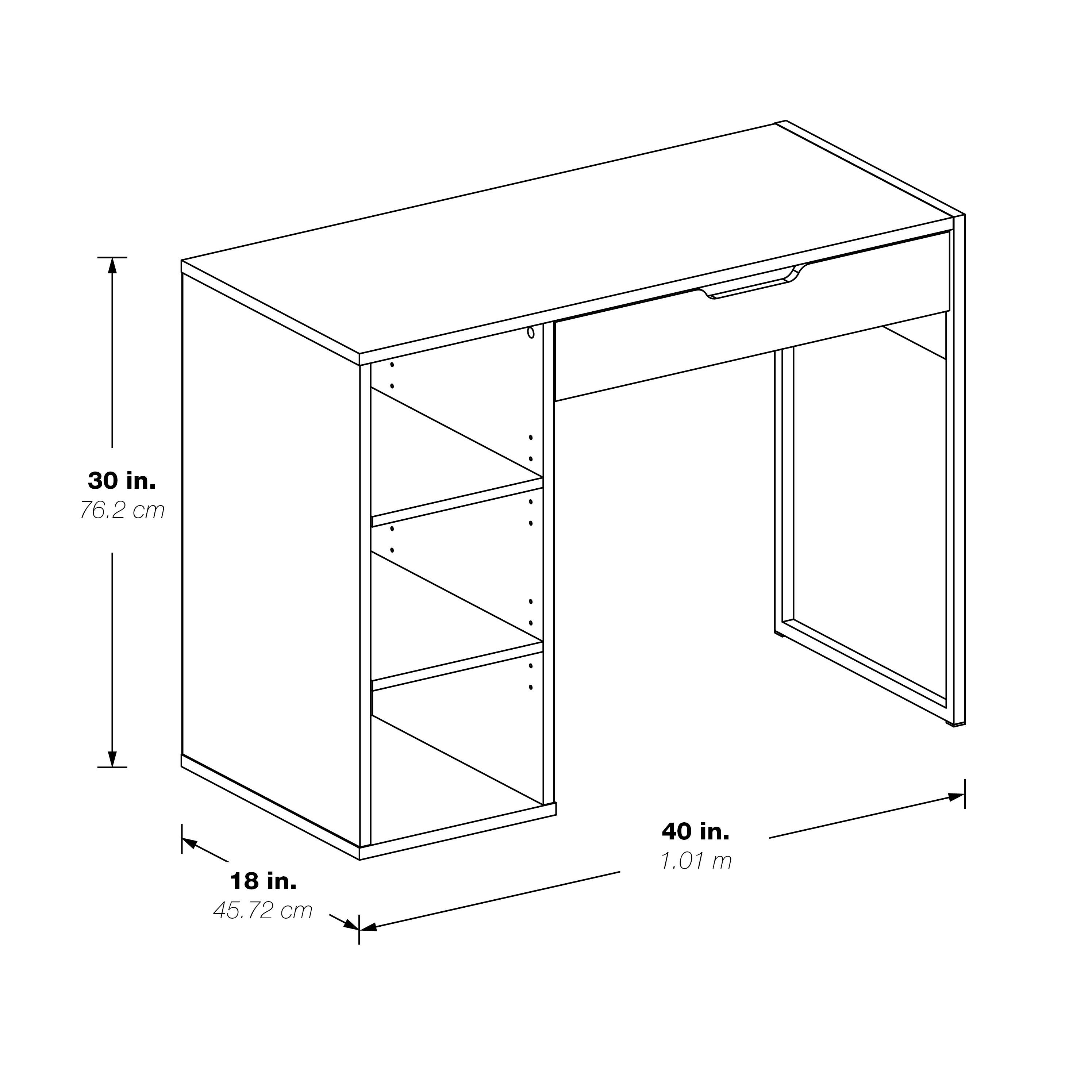 OSP Home Furnishings Ravel 40" Contemporary Desk