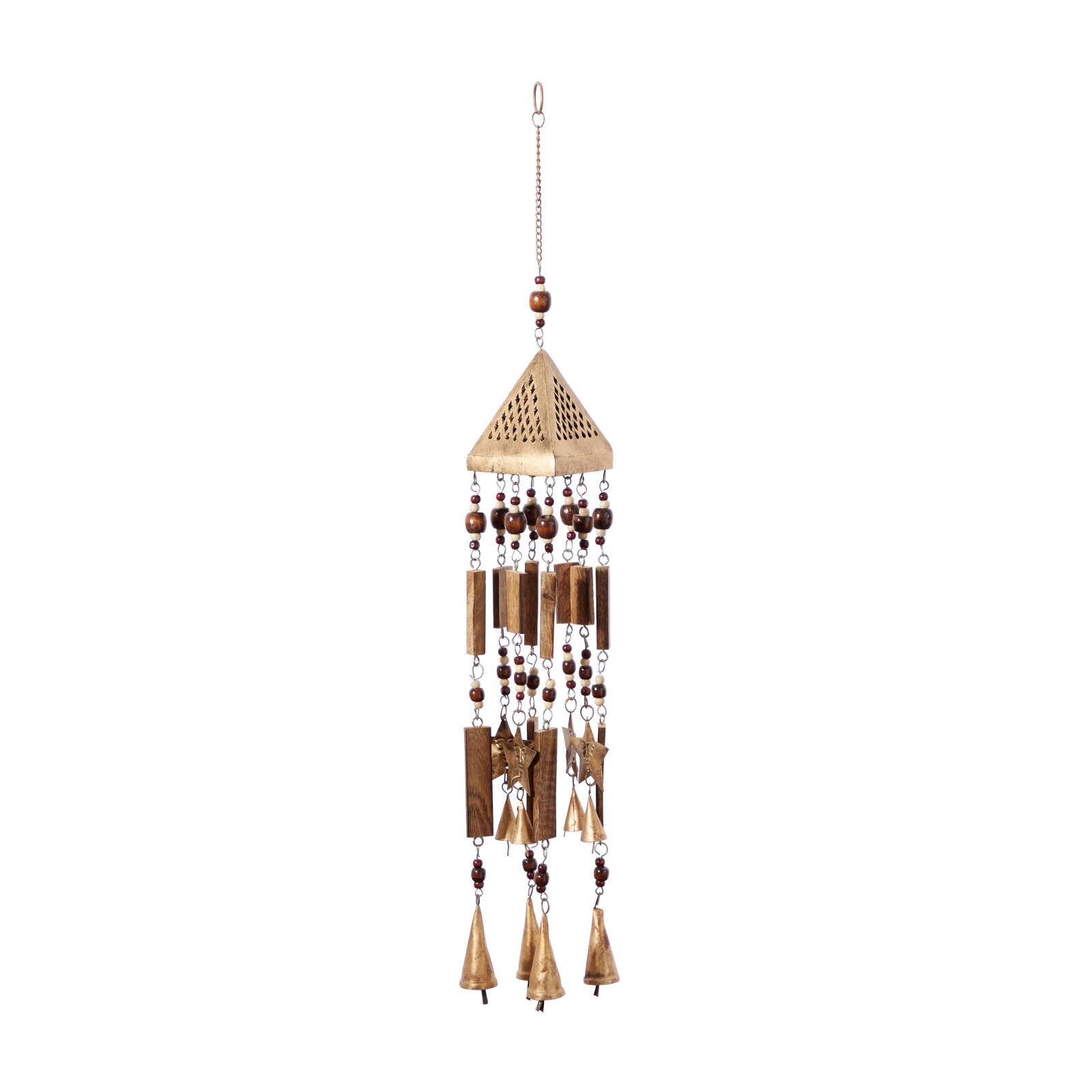 29&#x22; Gold Mango Wood Coastal Windchime