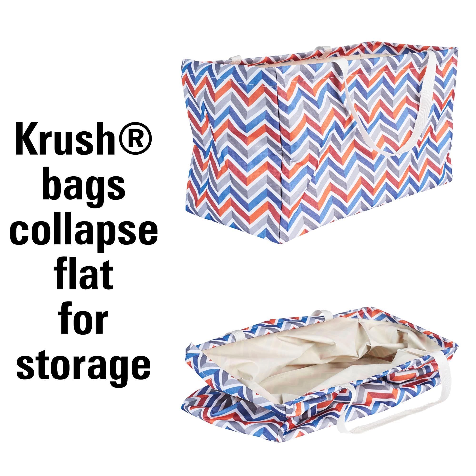 Household Essentials Rectangular Krush Canvas Tote Bag, Chevron