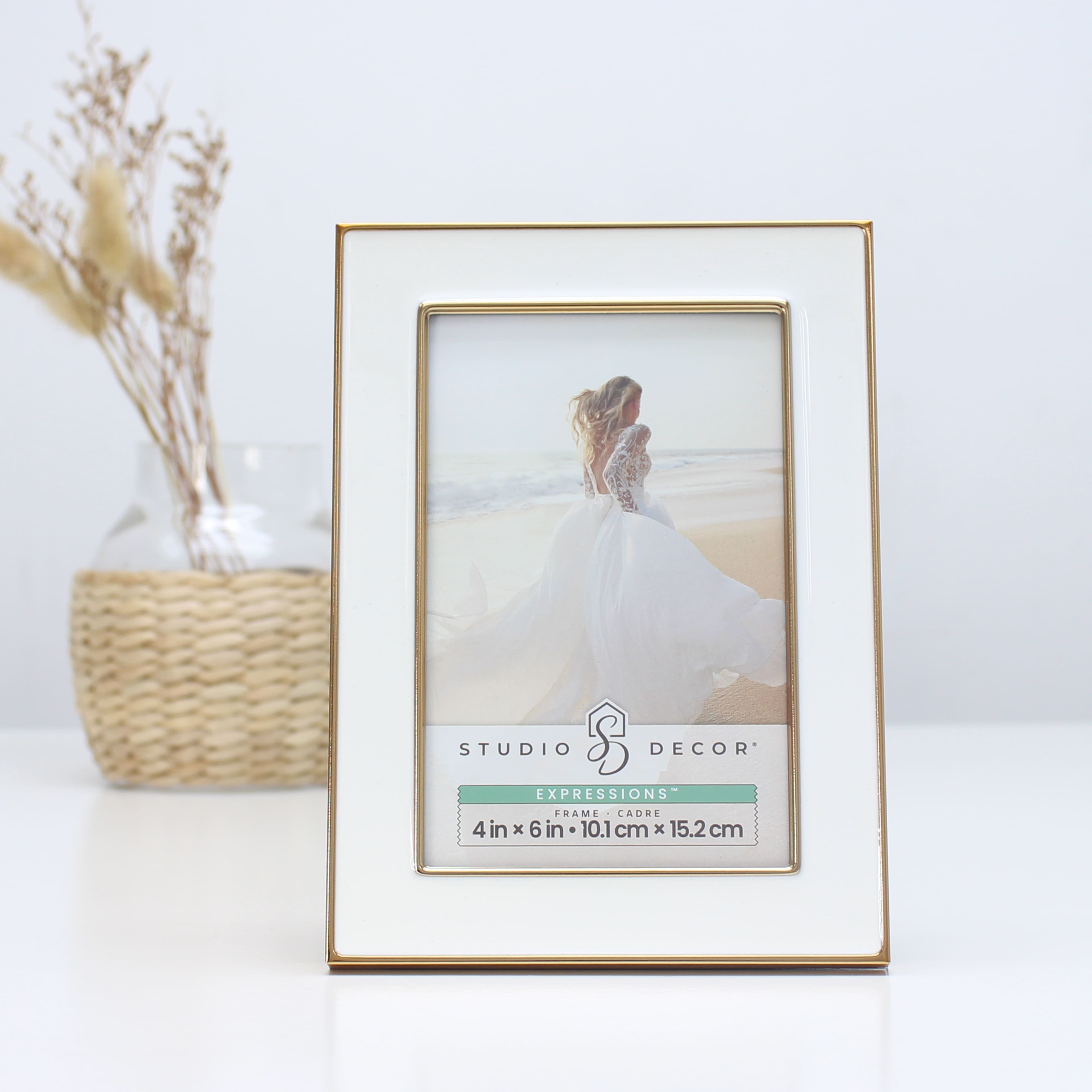 Expressions&#x2122; White with Gold Outline Wall Frame by Studio D&#xE9;cor&#xAE;