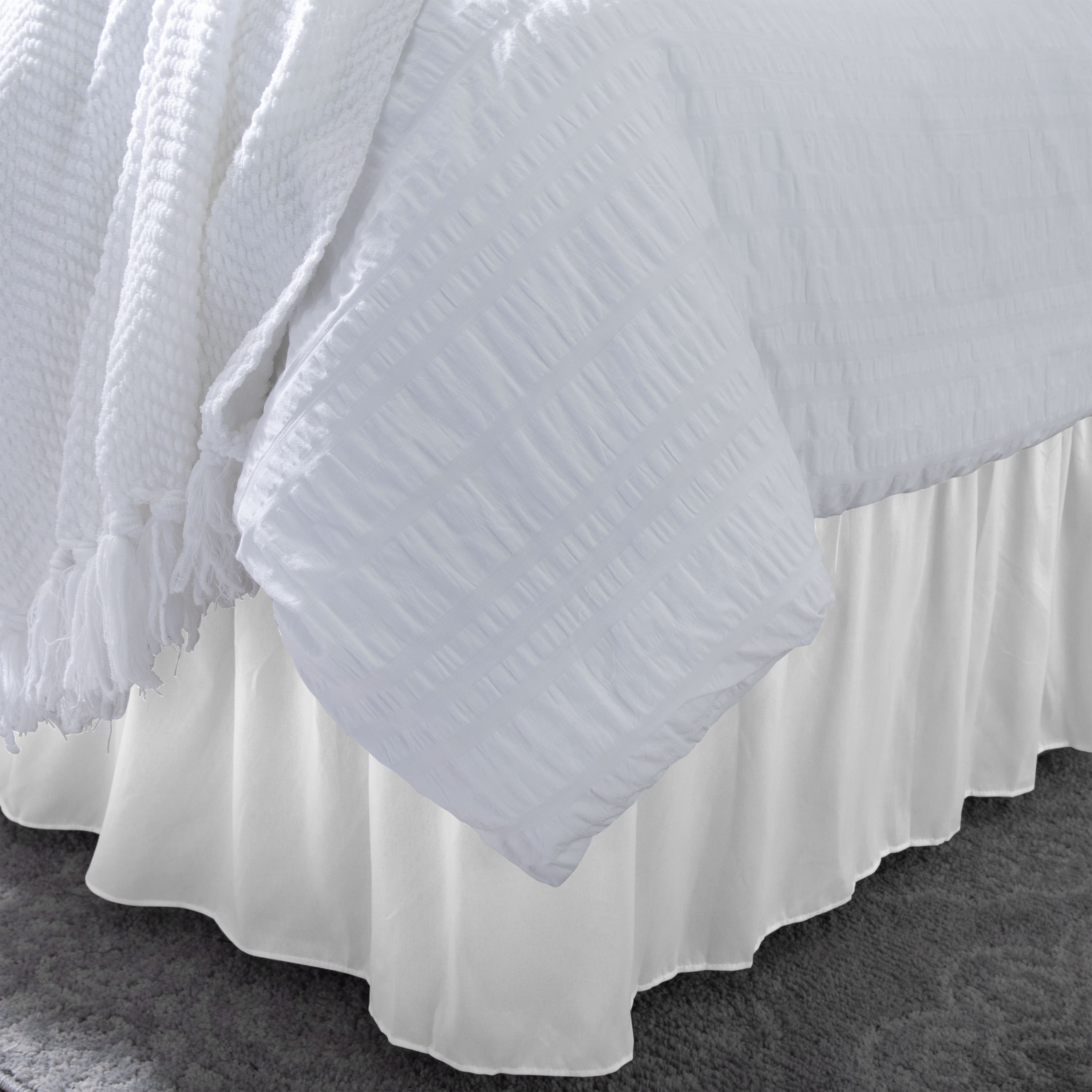 Home Details White Wrap Around Bed Ruffle, Twin/Full