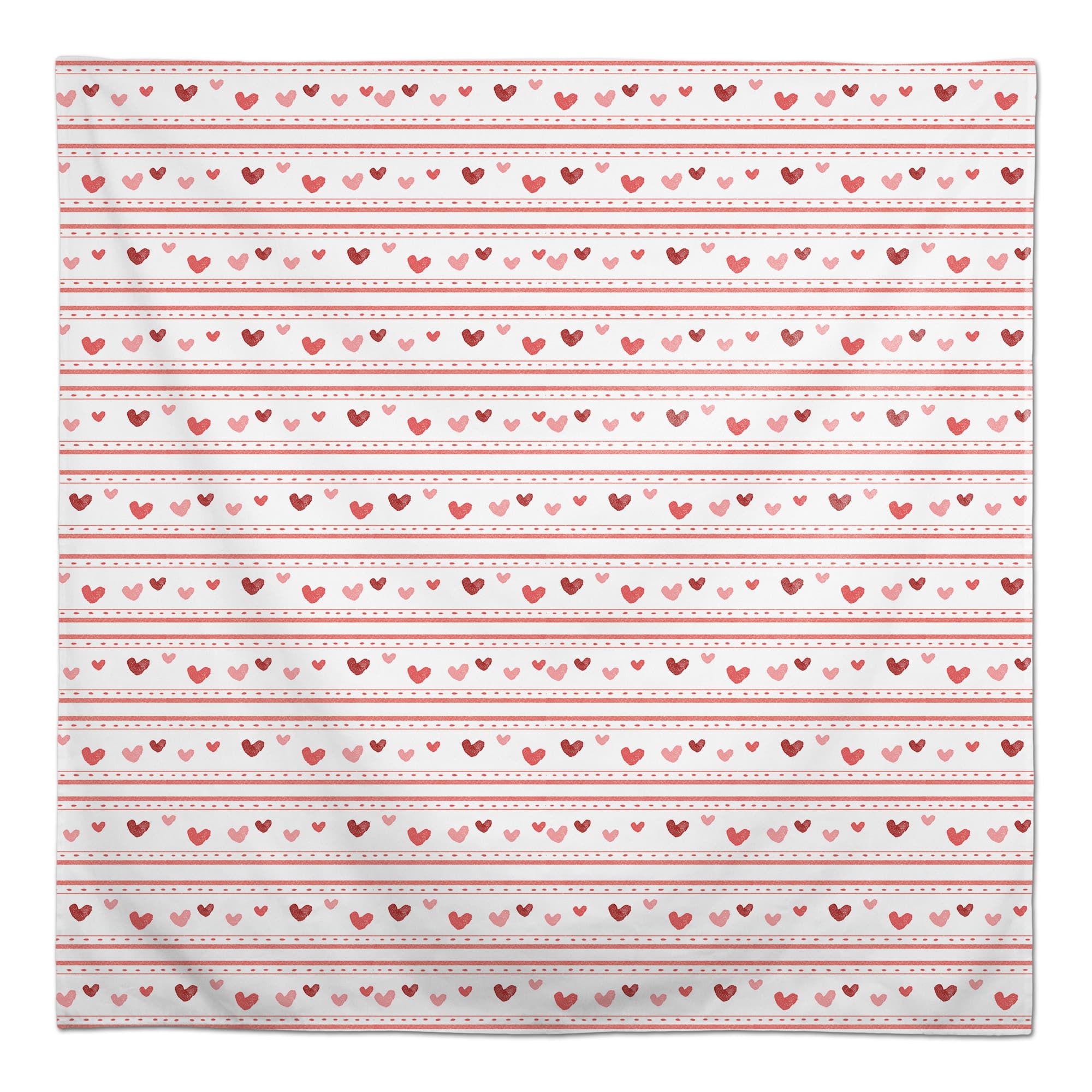 Multi Heart Stripes Pattern 58" x 58" Tablecloth