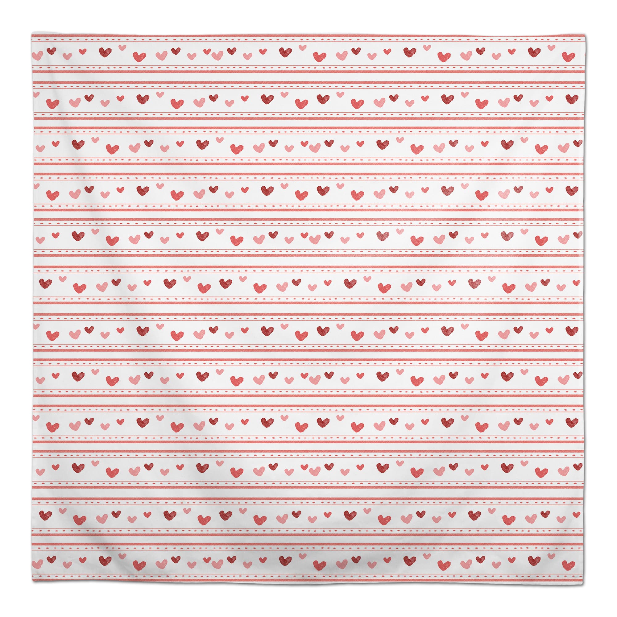 Multi Heart Stripes Pattern 58&#x22; x 58&#x22; Tablecloth