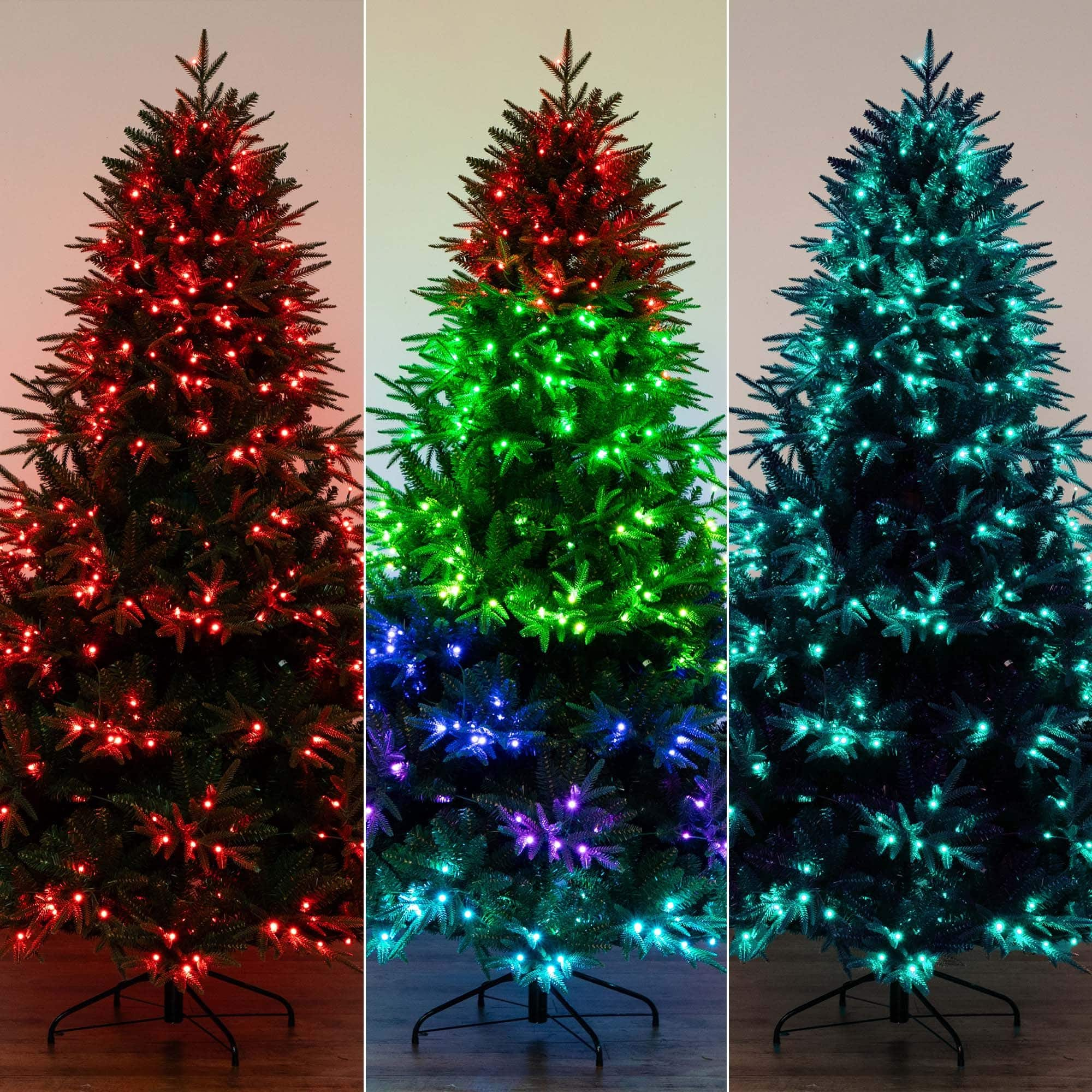 7ft. Pre-Lit Edmonton Fir Artificial Christmas Tree, Color Changing LED Lights