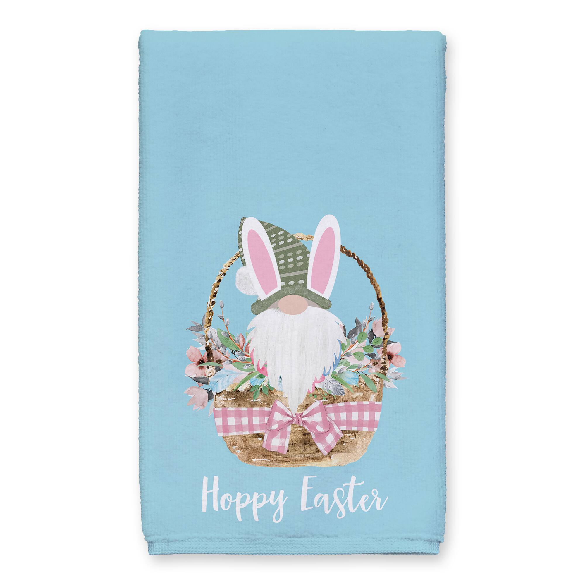 Gnome Bunny Basket Tea Towel Set