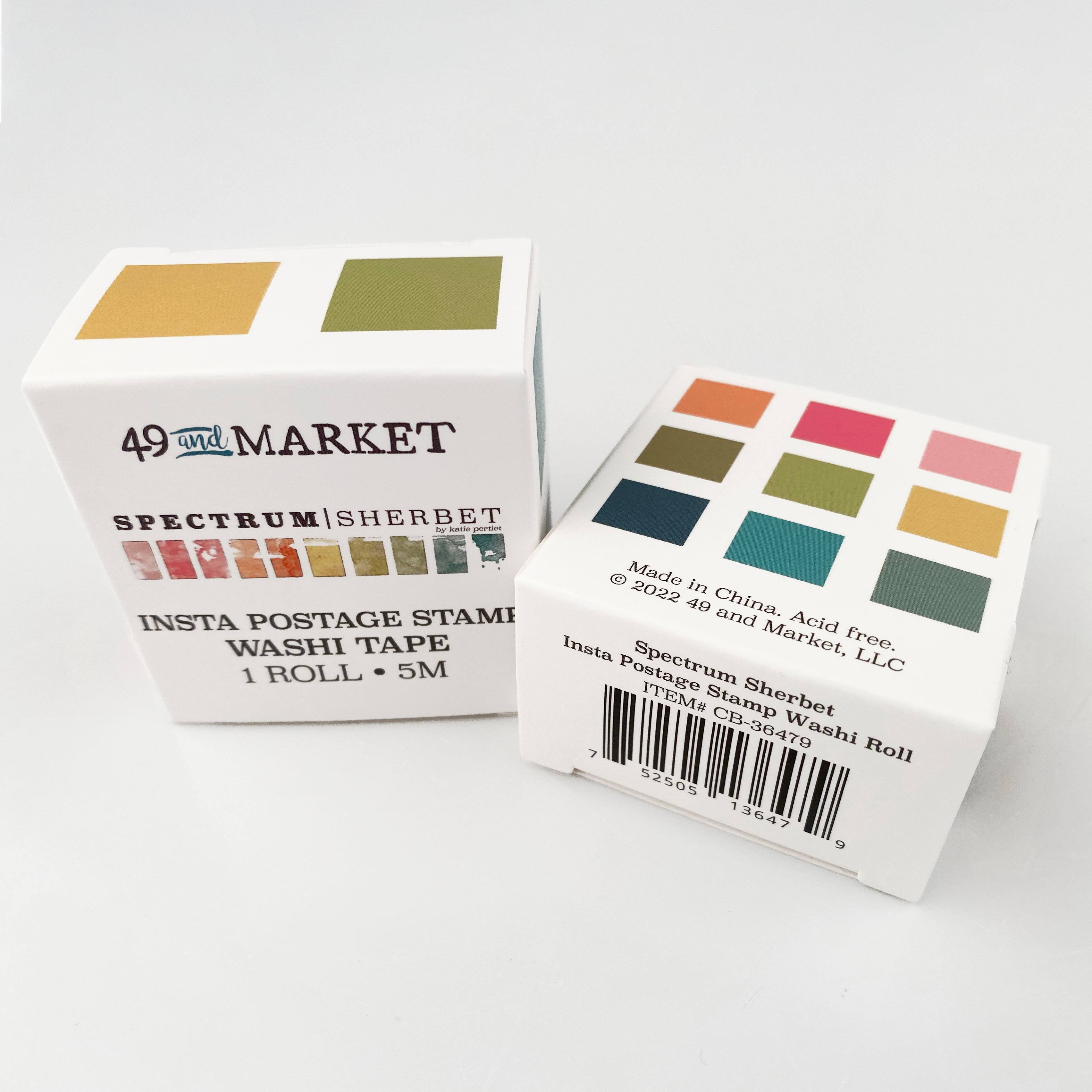 49 and Market Spectrum Sherbet Insta Postage Stamp Washi Tape Roll