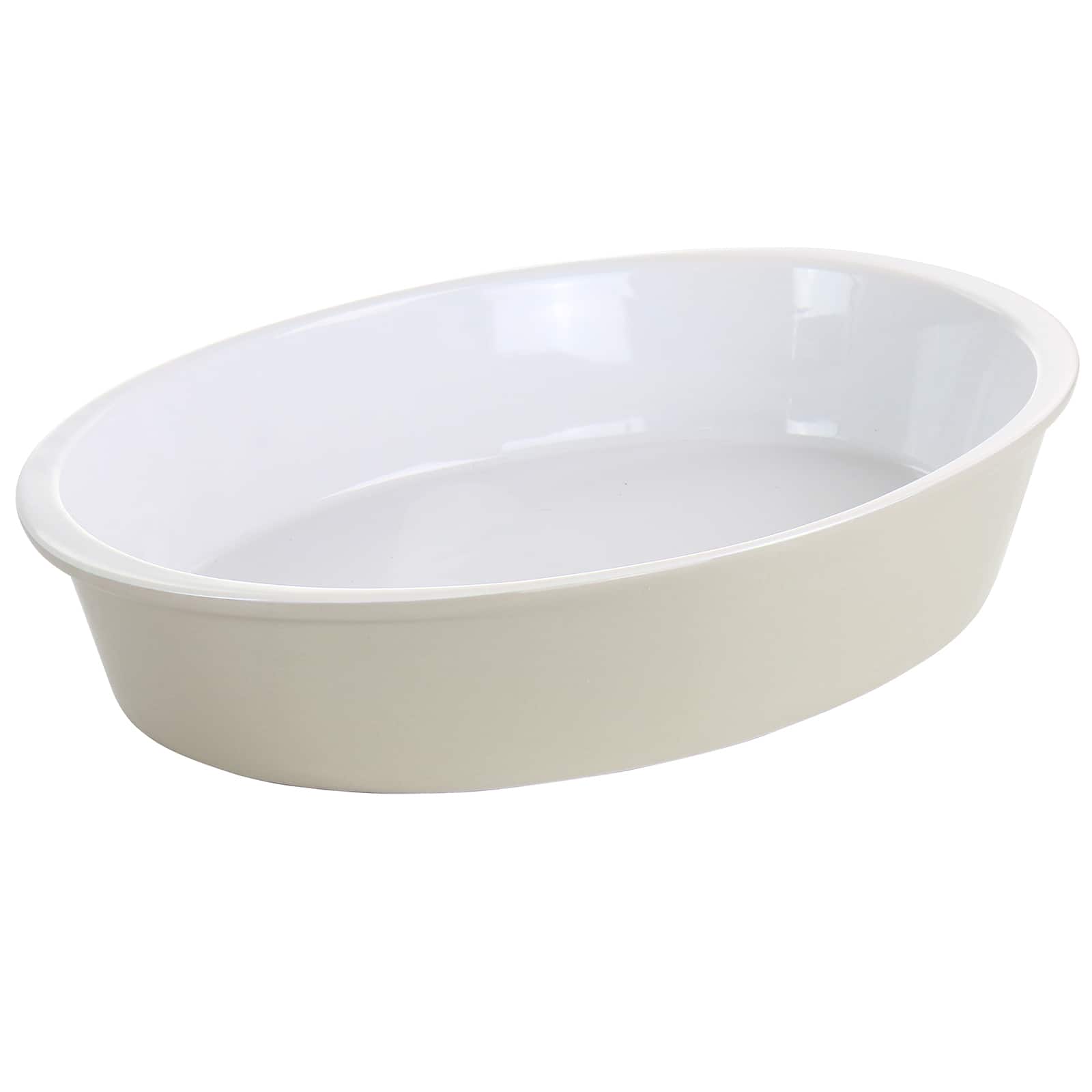 Martha Stewart 13&#x22; Taupe Ceramic Oval Baker