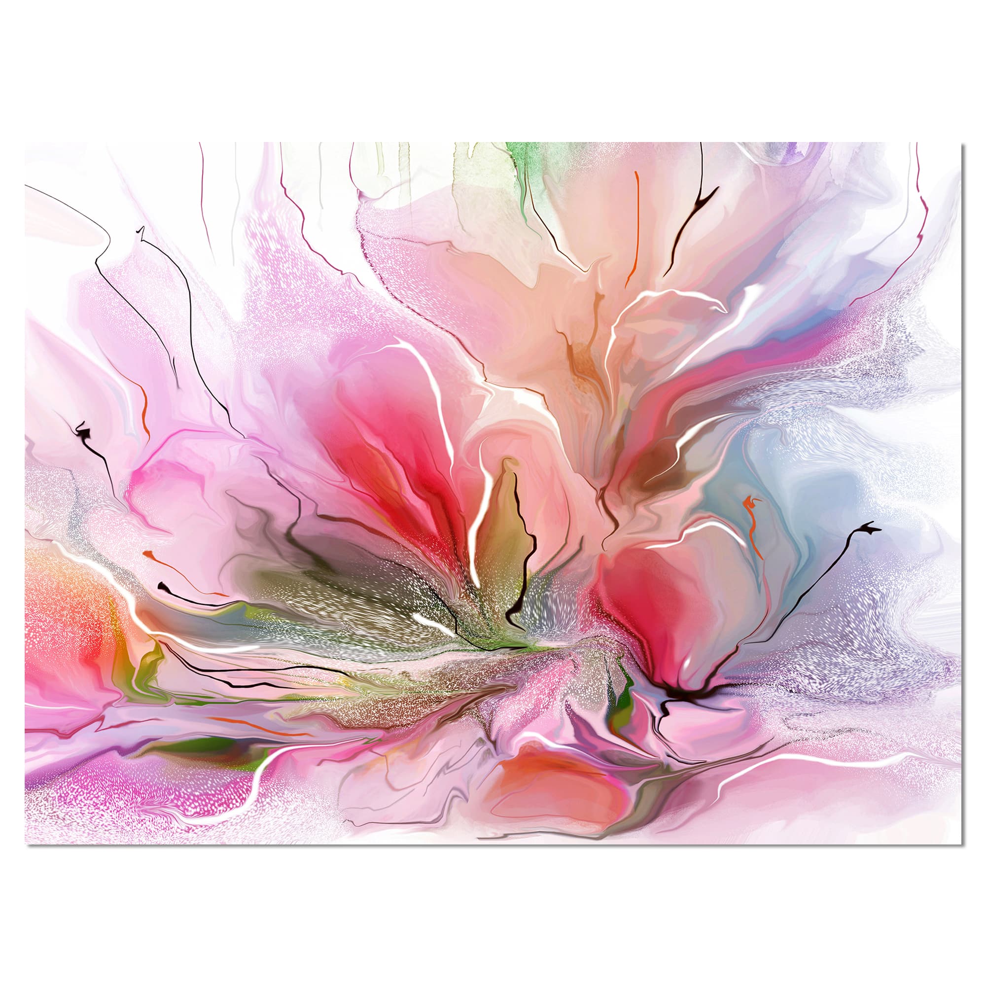 Designart - Lovely Painted Floral Design - Extra Large Floral Wall Art