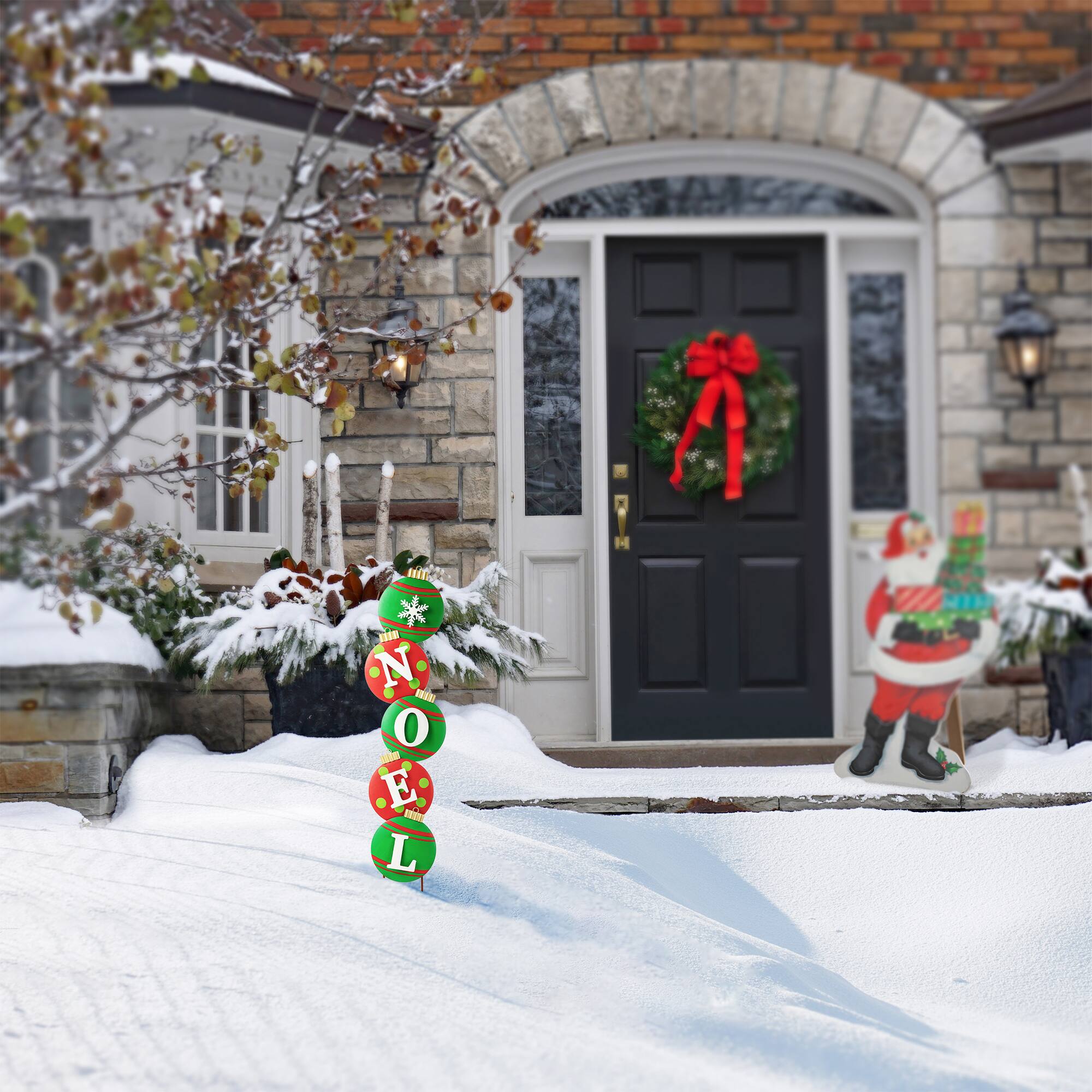 Glitzhome&#xAE; 42&#x22; Metal NOEL Ornament Yard Stake/Wall D&#xE9;cor