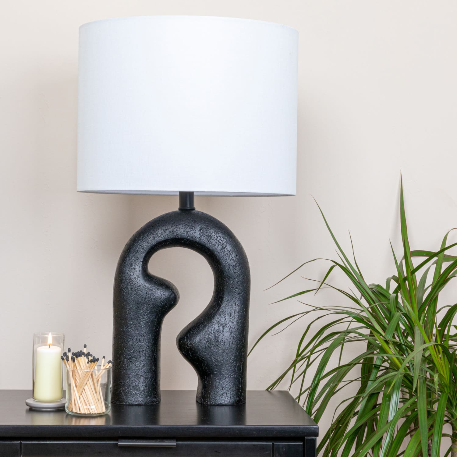 Hello Honey&#xAE; 24&#x22; Abstract Sculptural Table Lamp with Drum Shade