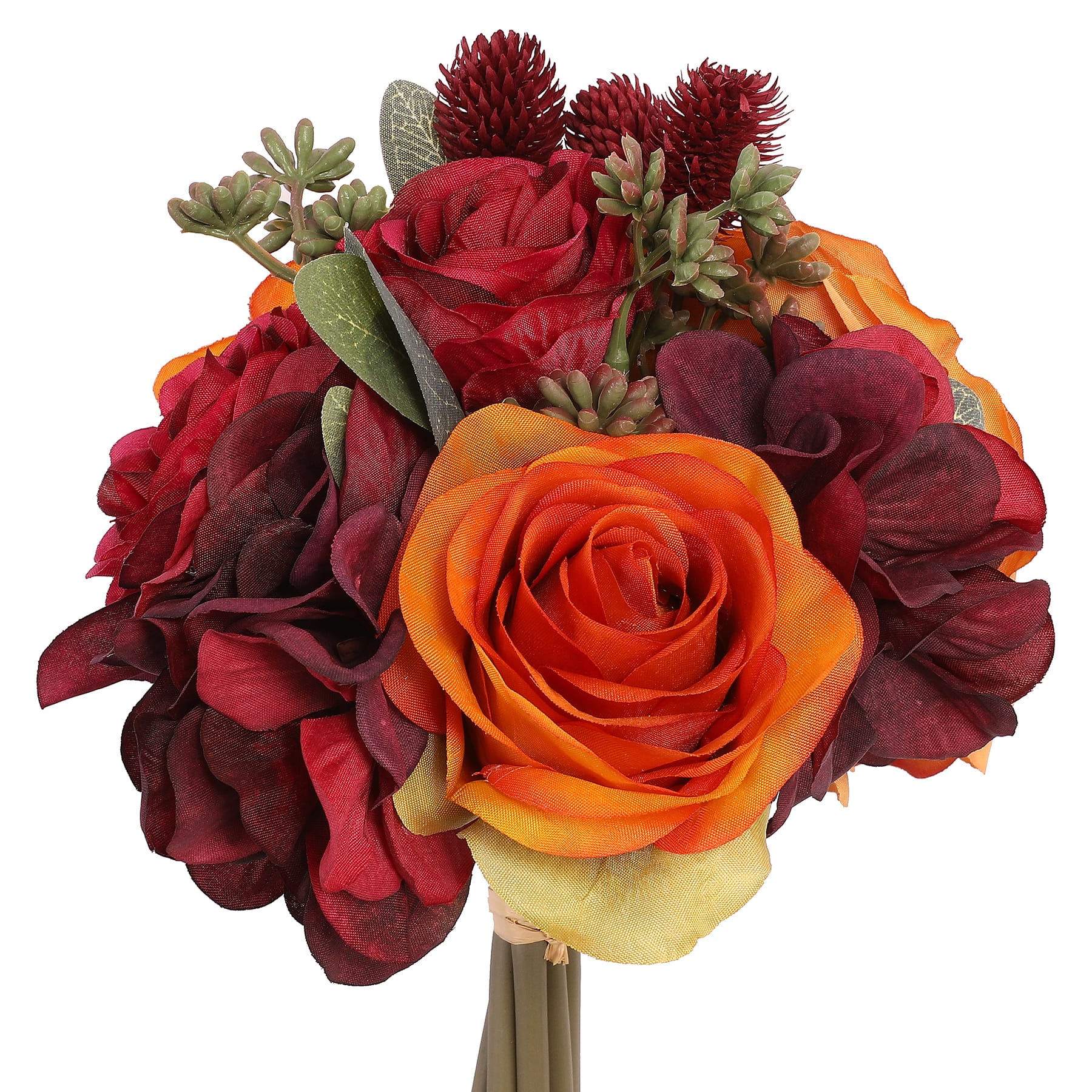 12&#x22; Orange &#x26; Red Rose &#x26; Hydrangea Fall Bundle by Ashland&#xAE;