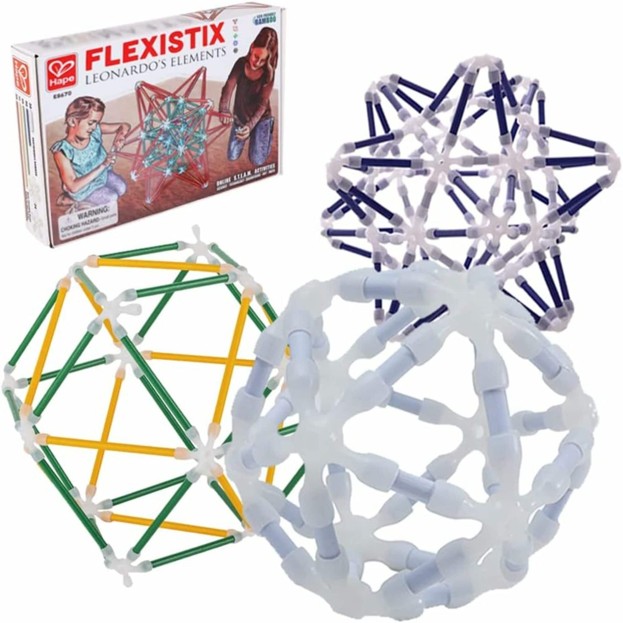 Hape Flexistix Leonardo&#x27;s Elements Glow-in-the-Dark Building Kit