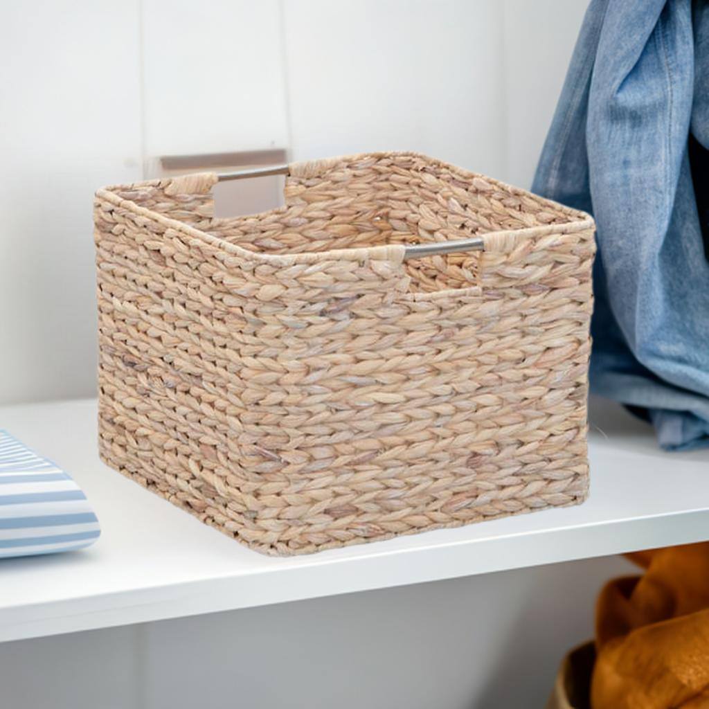 Household Essentials 11" Square Hyacinth Wicker Basket