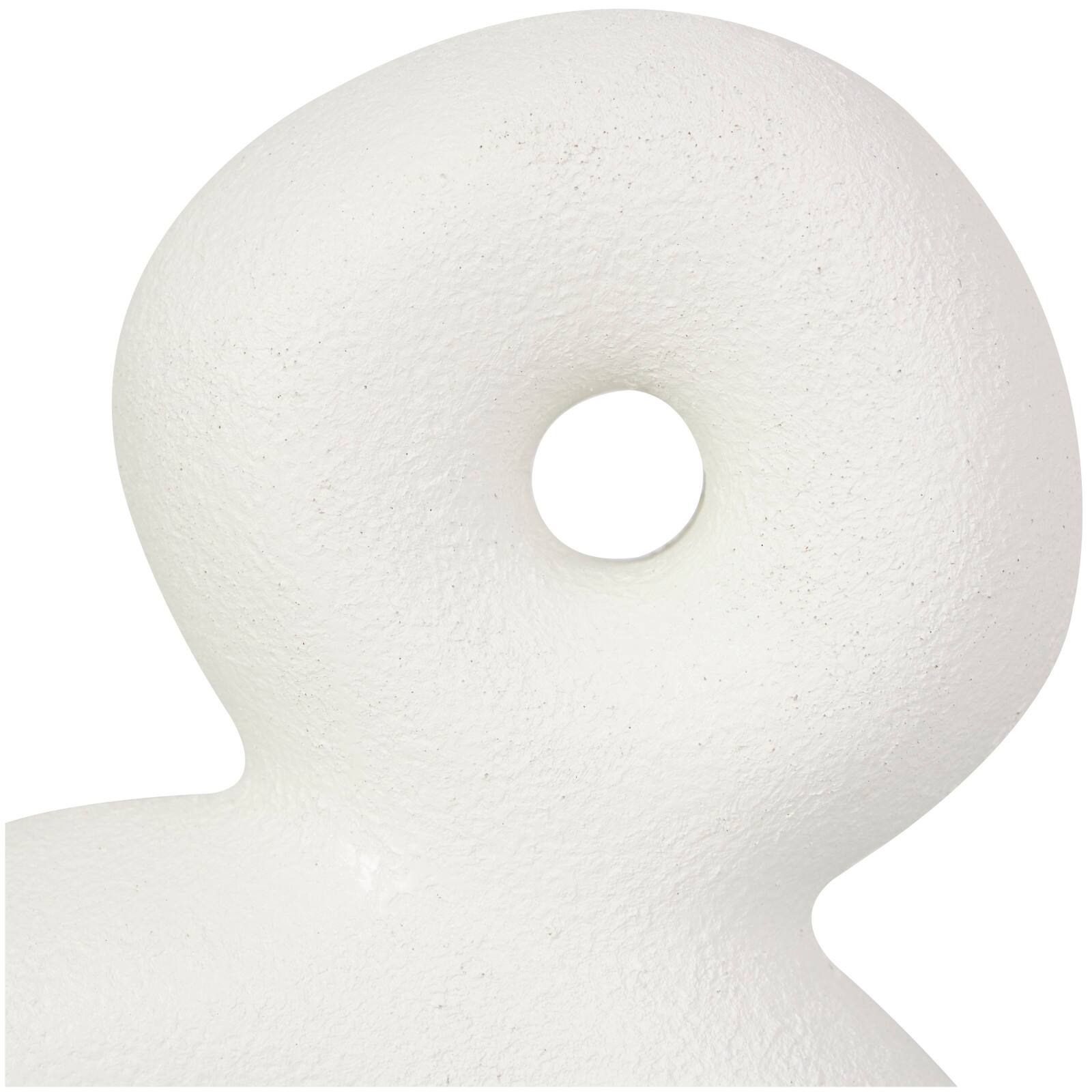 14" White Abstract Stacked Circle Ring Sculpture