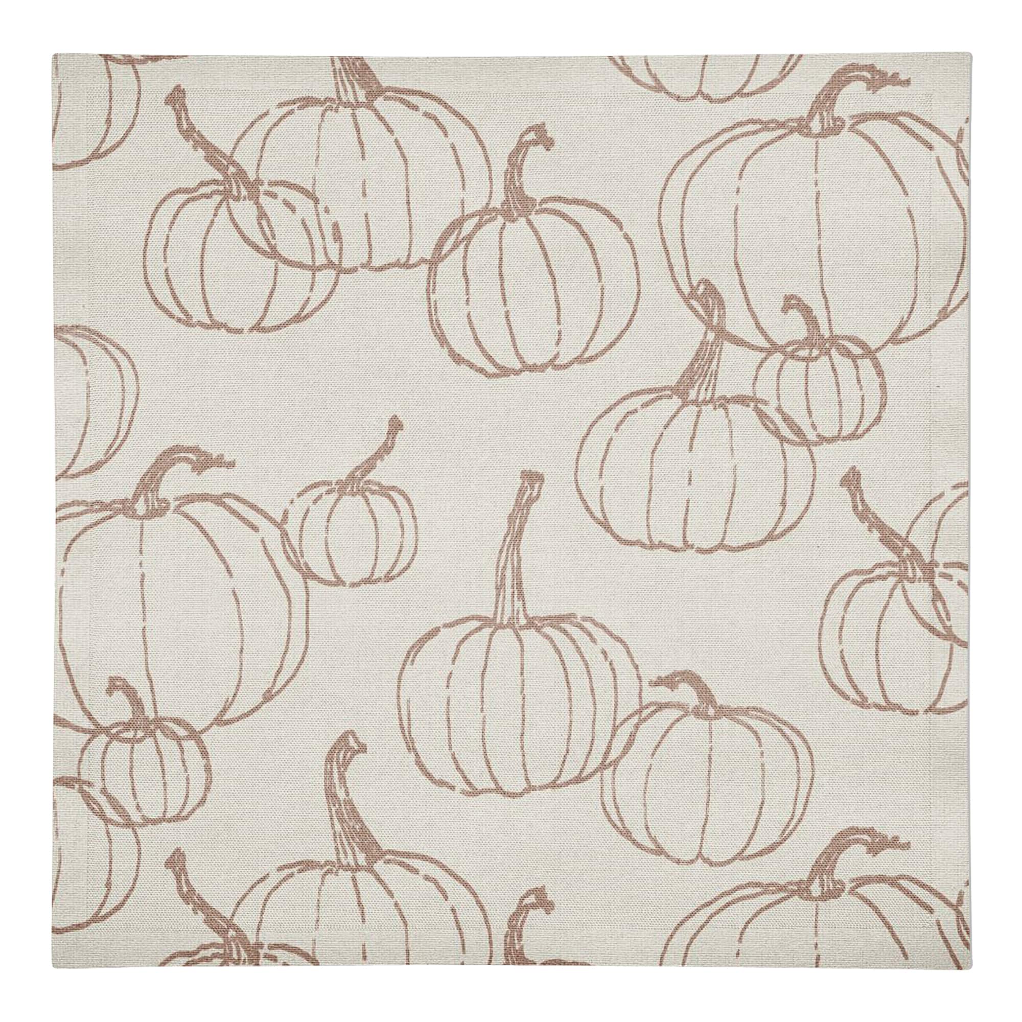Dusty Rose Multi Pumpkin Pattern Cotton Twill Napkin