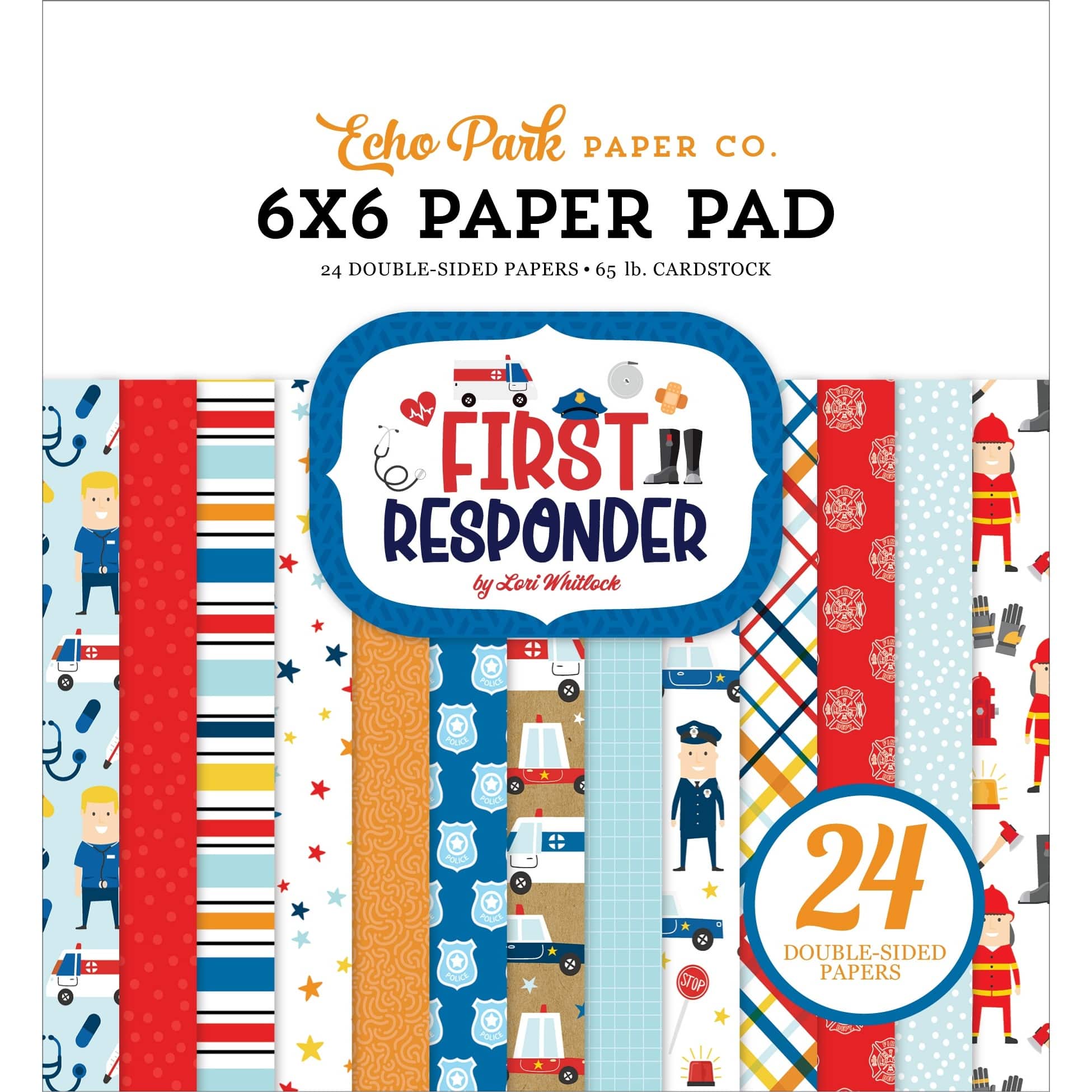 Echo Park&#x2122; Paper Co. First Responder Double-Sided Cardstock Paper Pad, 6&#x22; x 6&#x22;