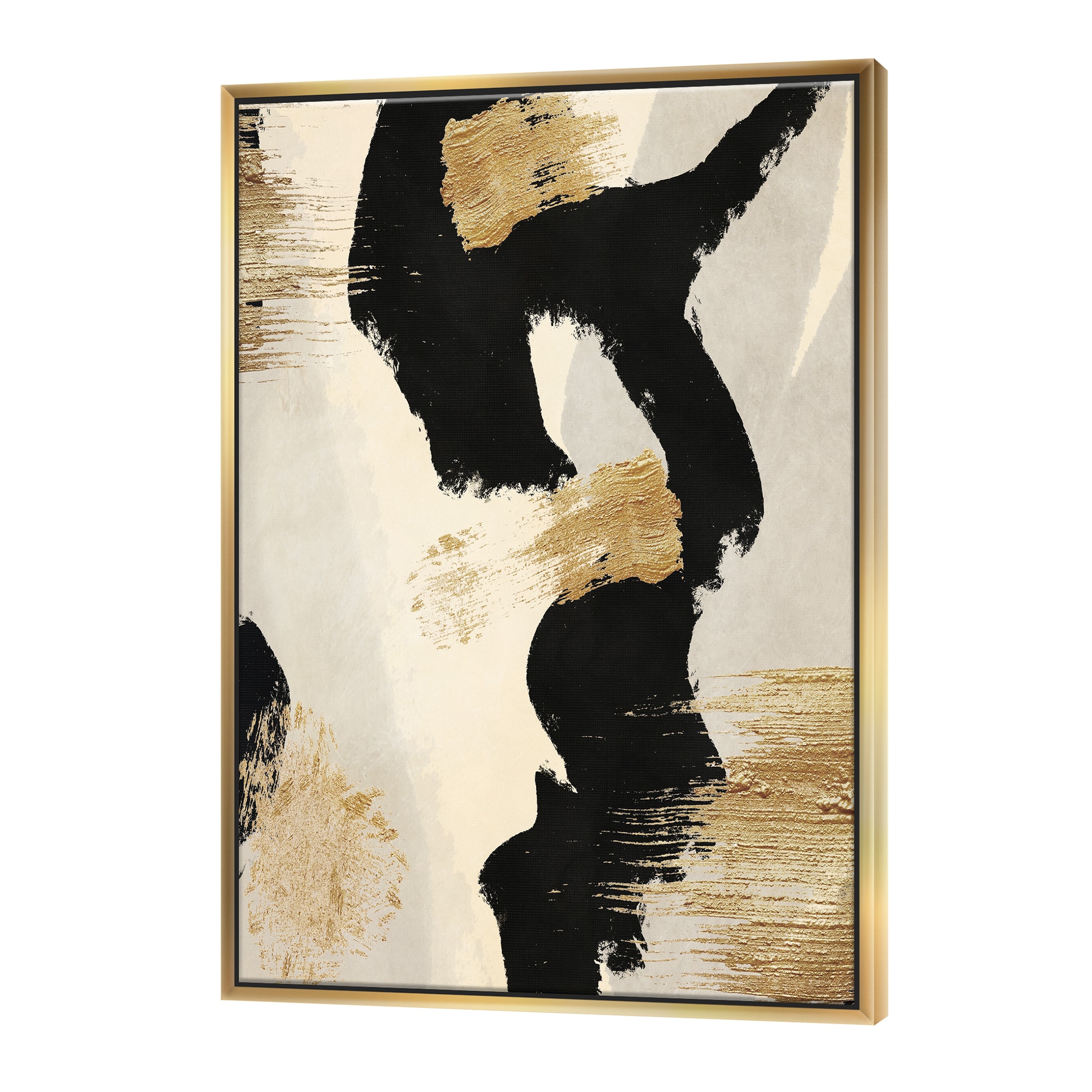 Designart - Glam Collage II - Modern & Contemporary Canvas in Gold Frame