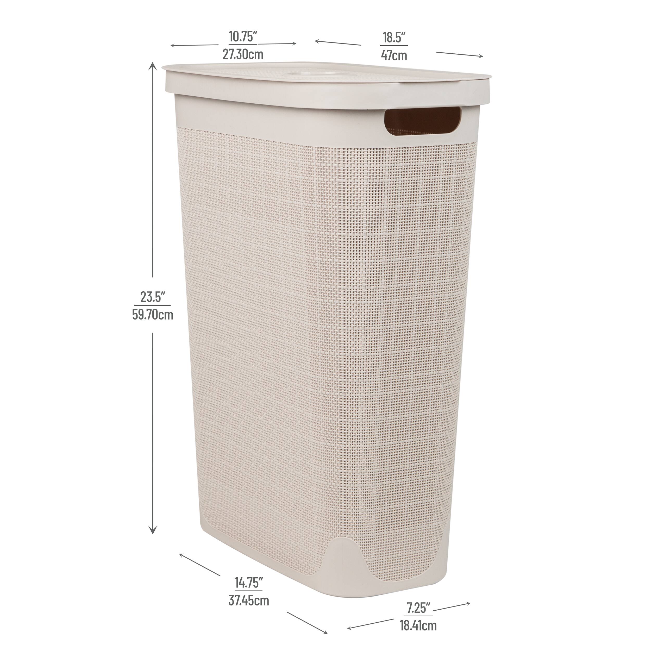 Mind Reader 23.5" Plastic Slim Laundry Hamper