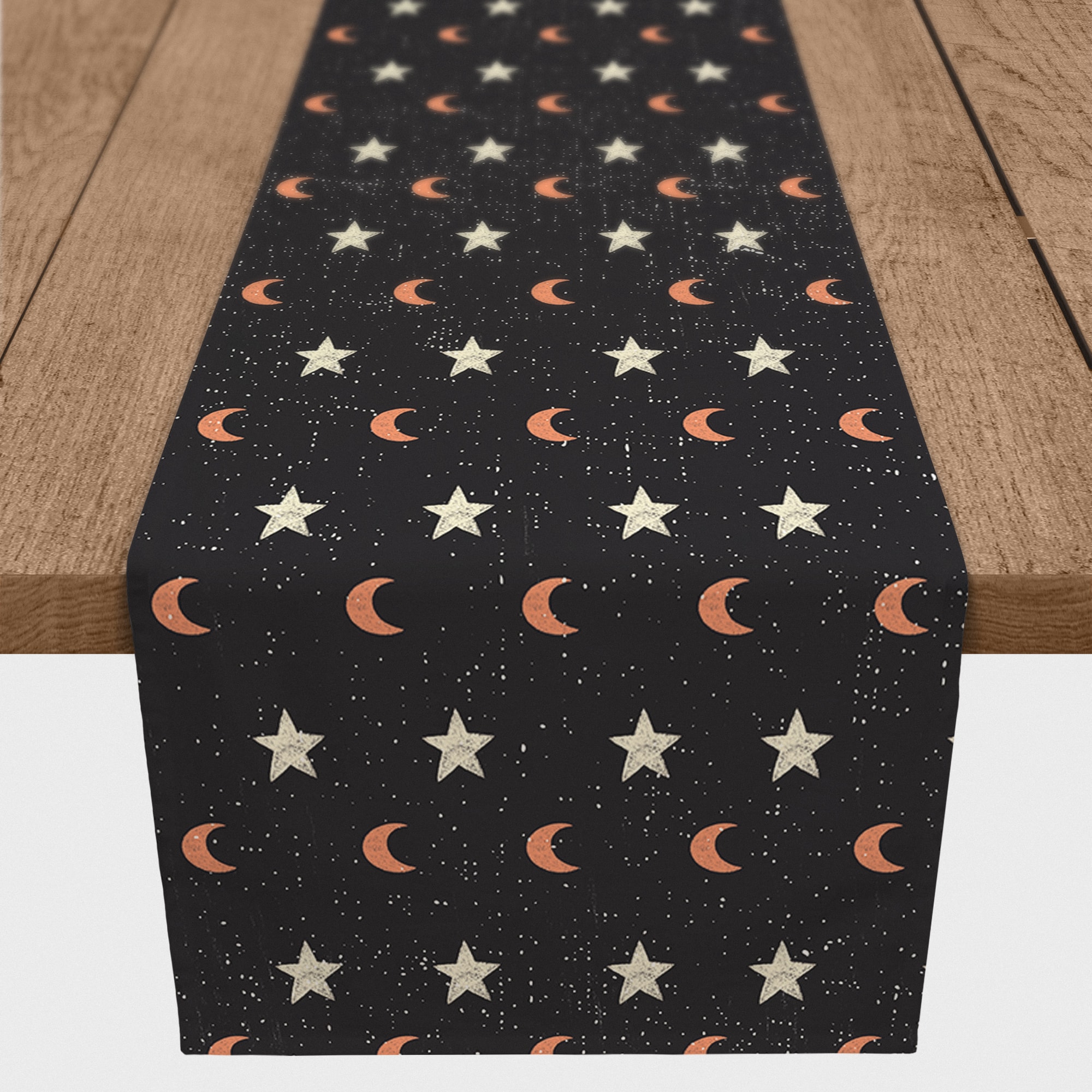 72&#x22; Moon &#x26; Stars Poly Twill Table Runner