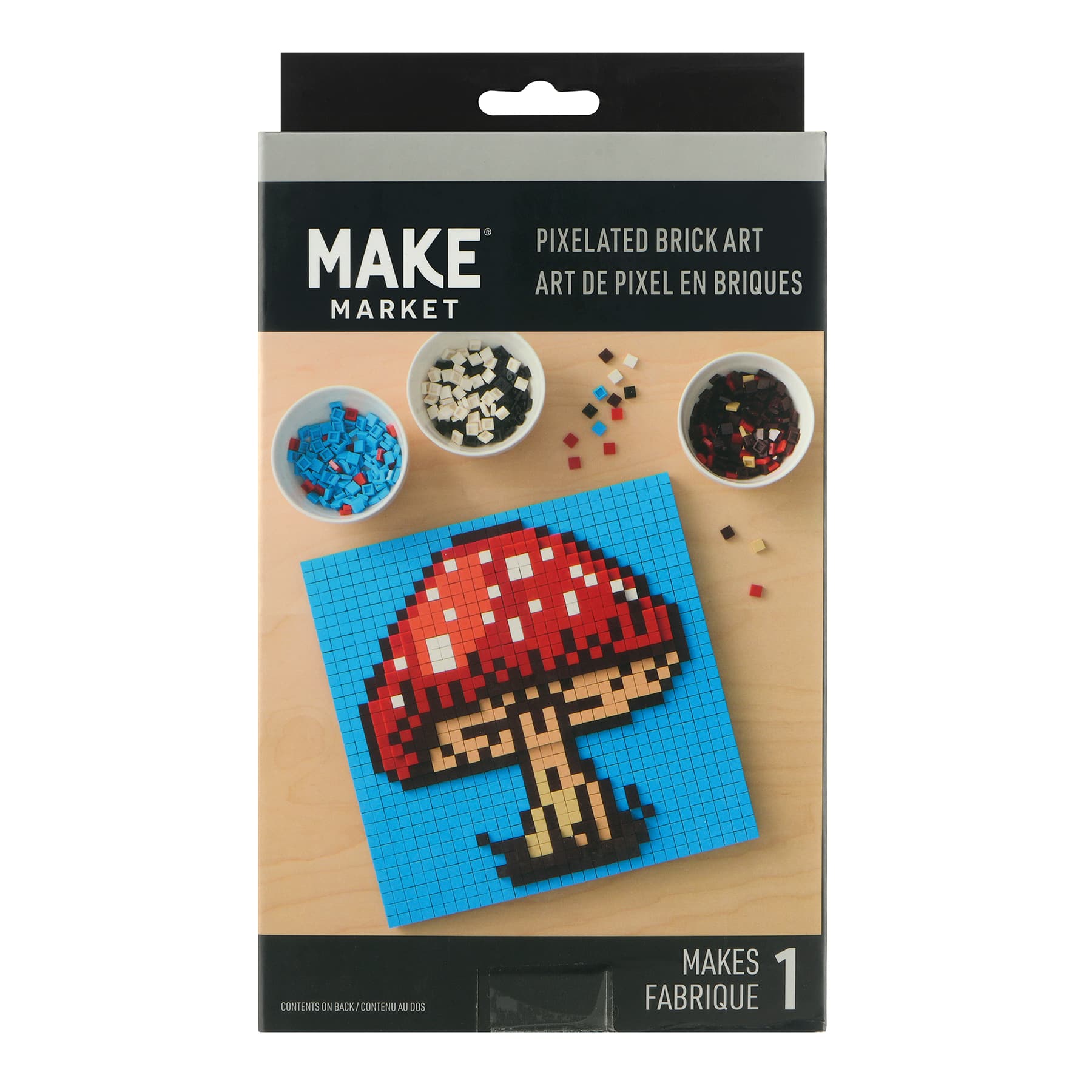 10&#x22; x 10&#x22; Mushroom Pixelated Brick Art Kit by Make Market&#xAE;