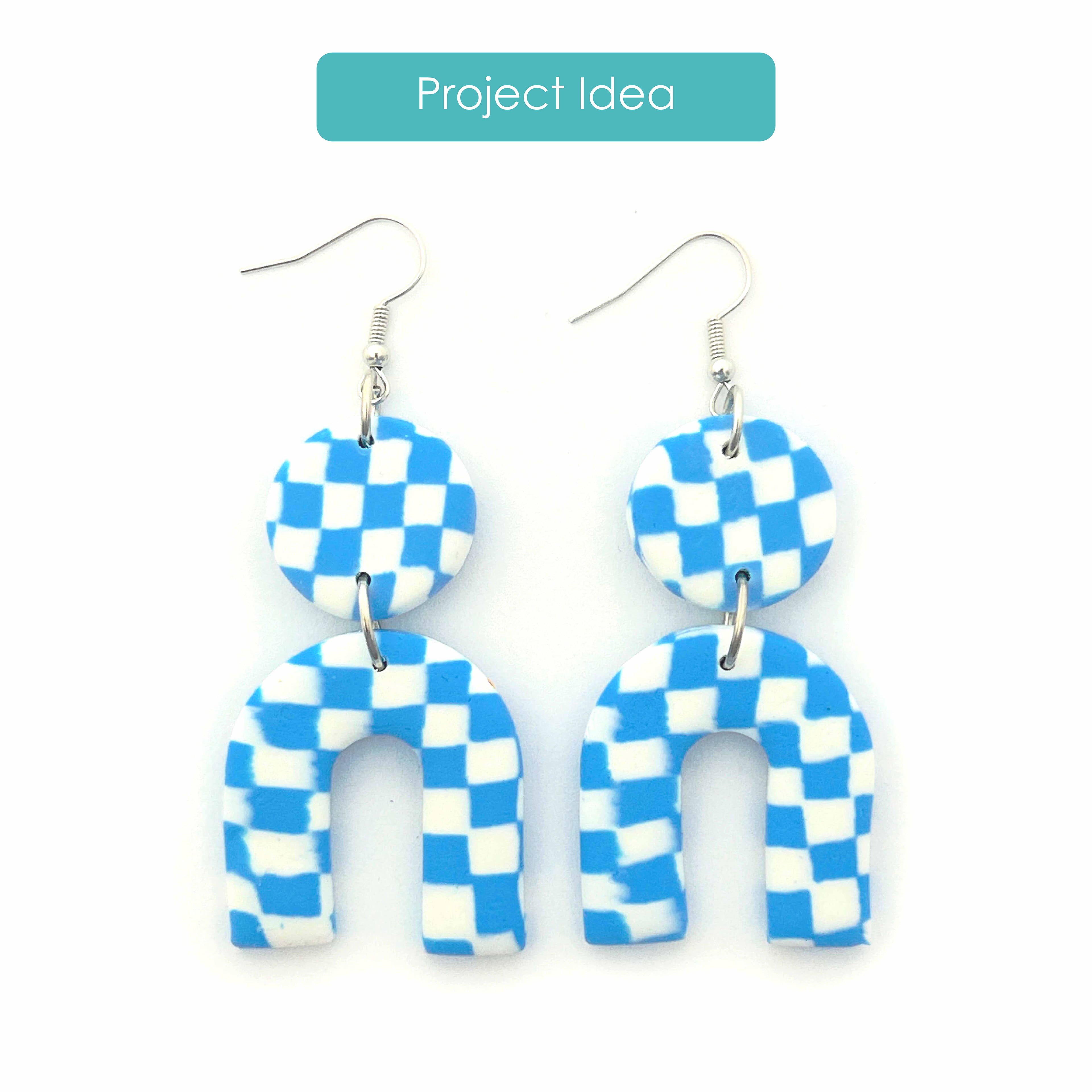Blue Checker Oven Bake Polymer Clay by Bead Landing&#x2122;