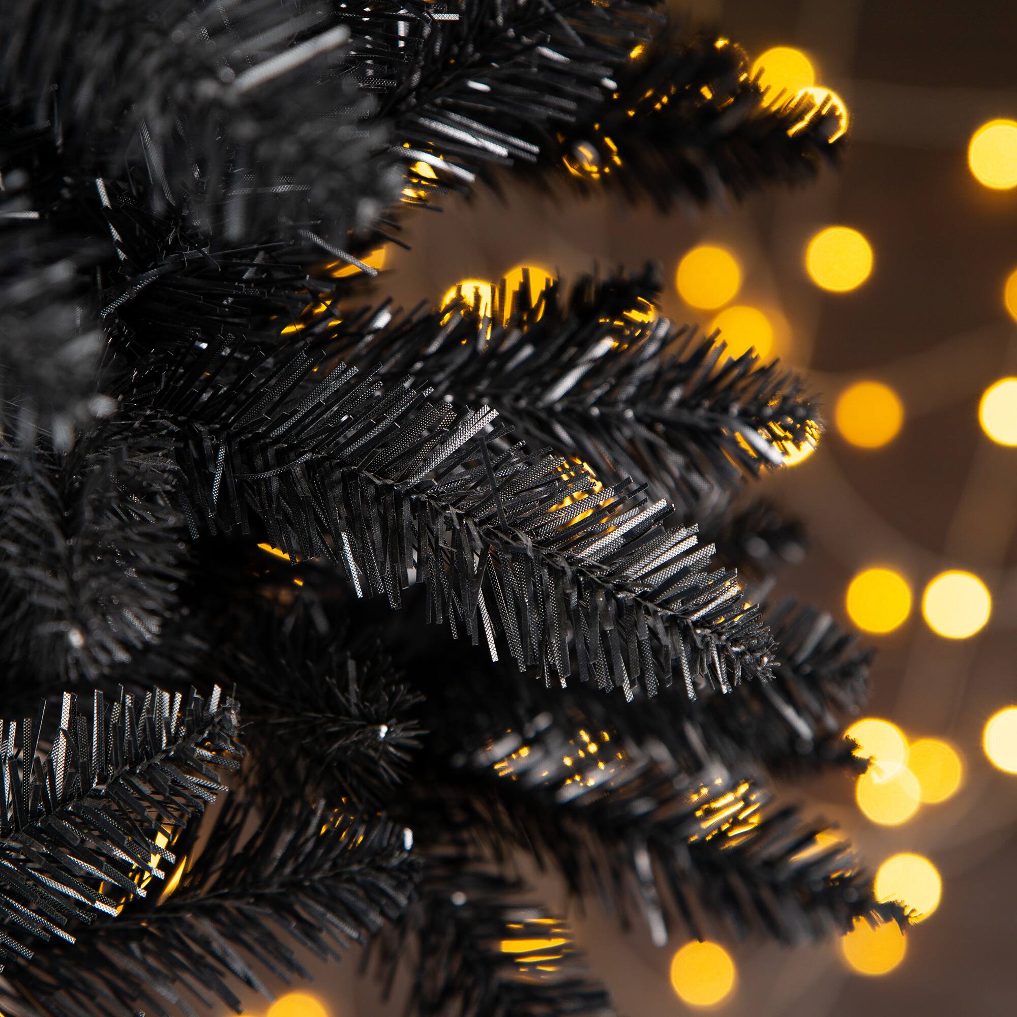 7.5ft. Unlit Black Tinsel Artificial Christmas Tree