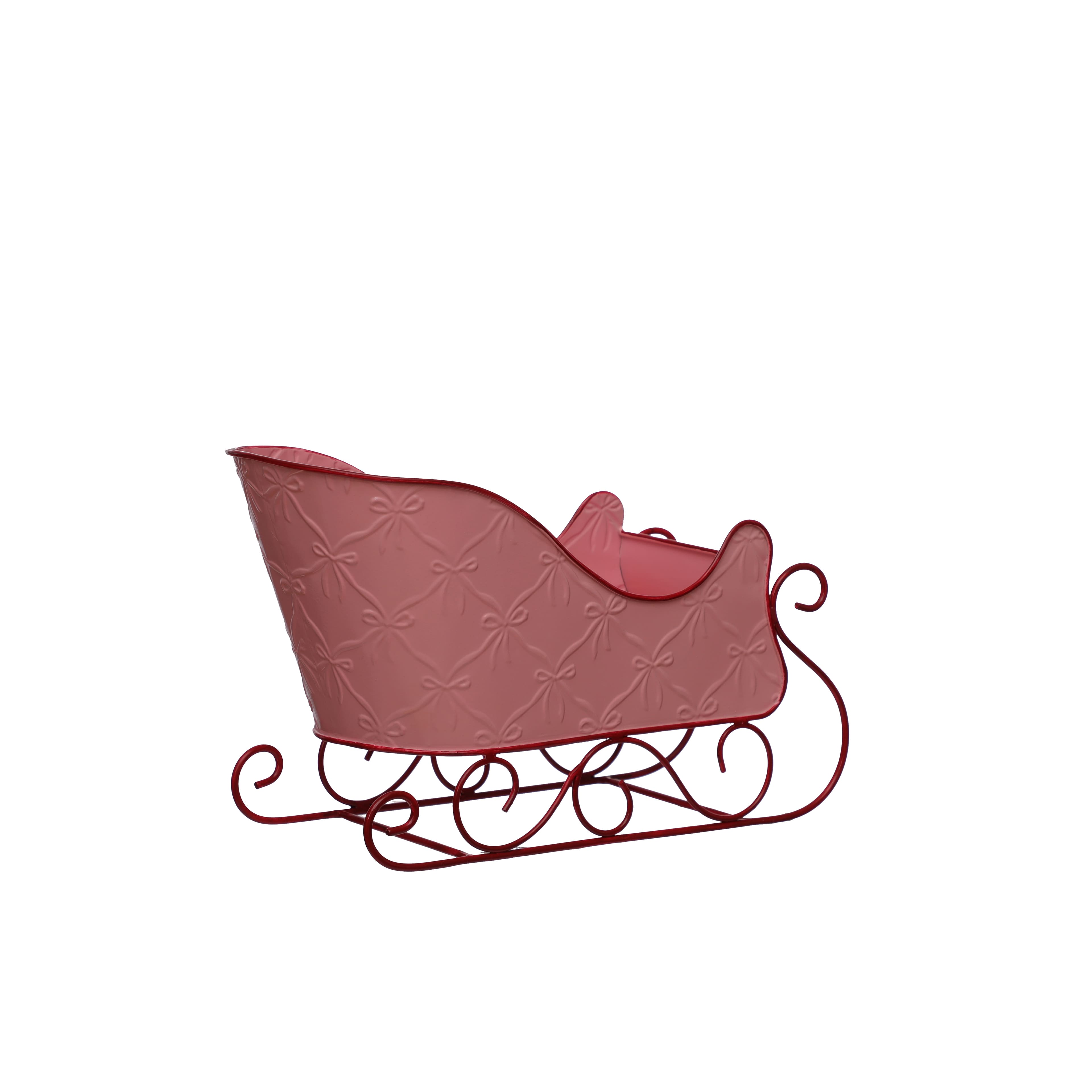 14.75&#x22; Pink Bows Sleigh Tabletop D&#xE9;cor by Ashland&#xAE;