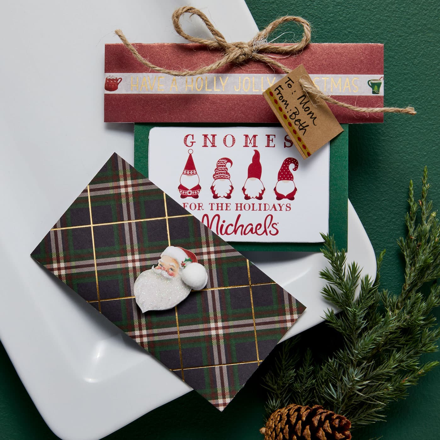 Merry Christmas Plaid Package Gift Card