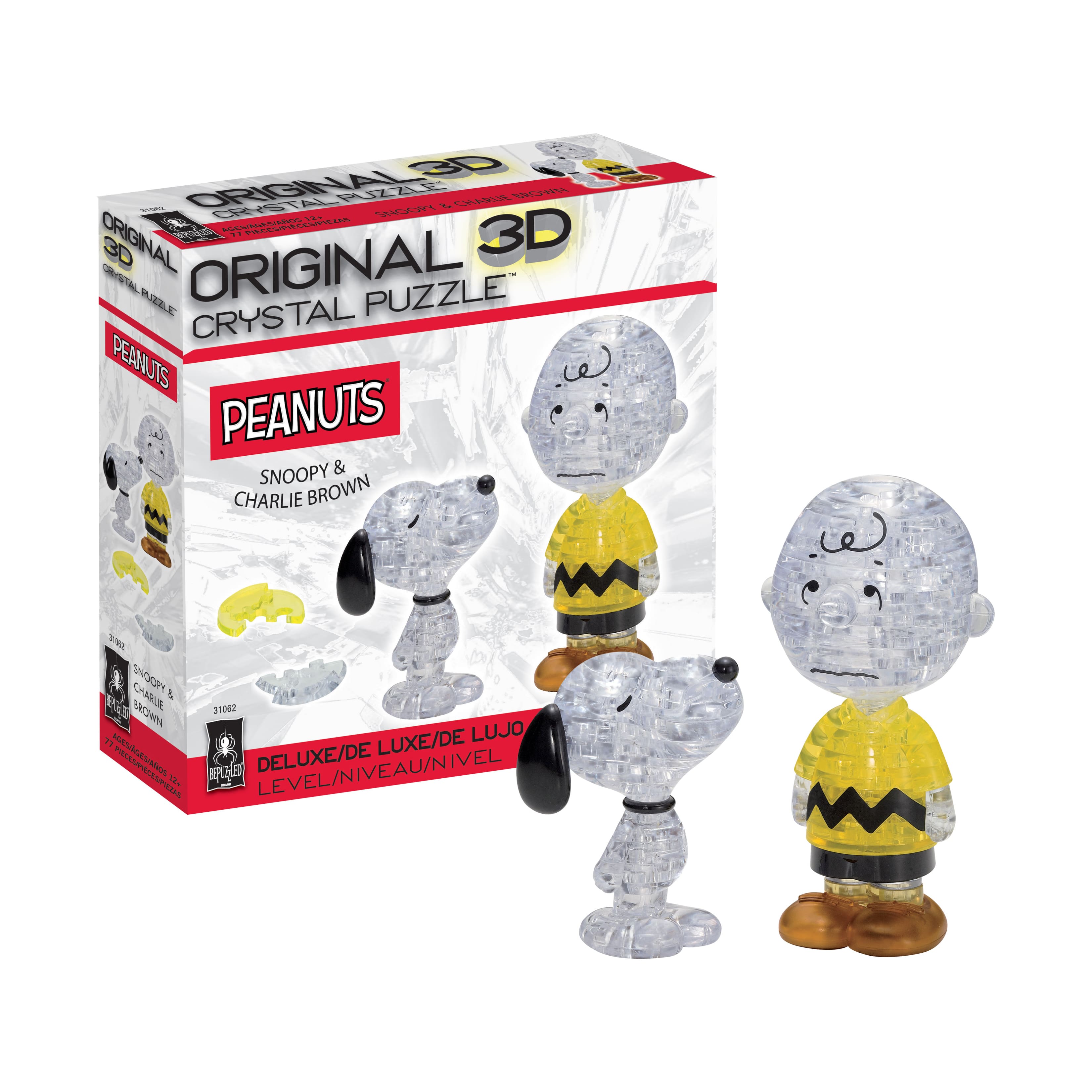 3D Crystal Puzzle - Peanuts Snoopy &#x26; Charlie Brown: 77 Pcs