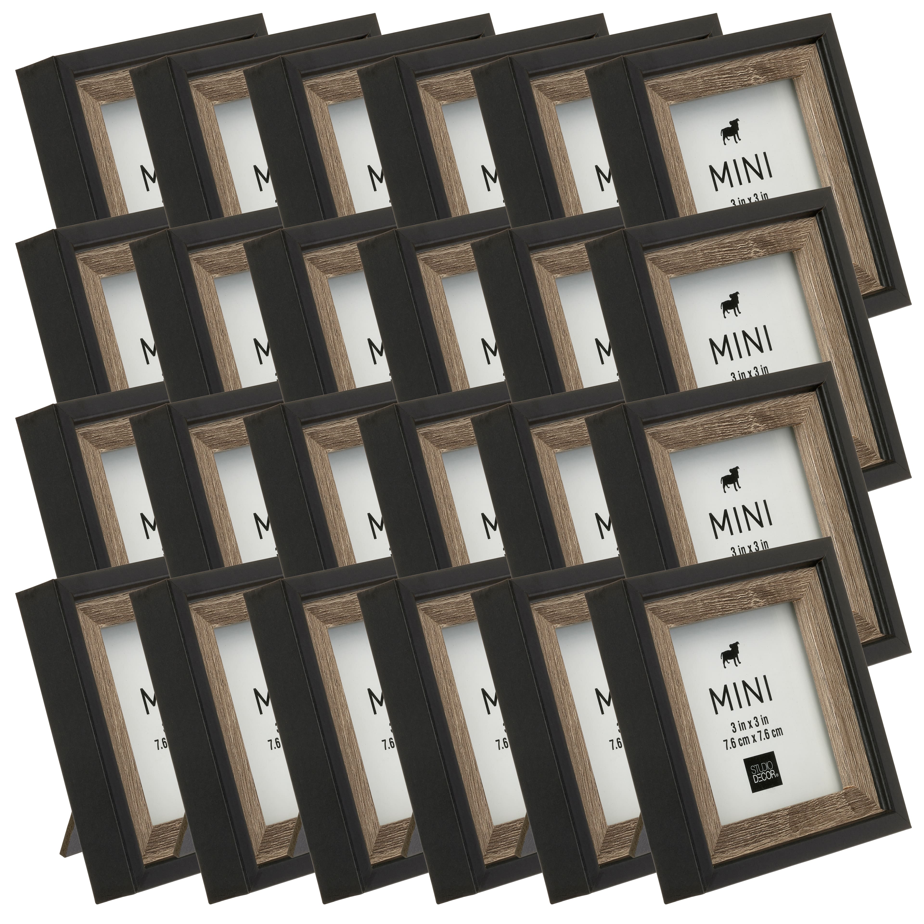 24 Pack: Gray &#x26; Black 3&#x22; x 3&#x22; Mini Frame by Studio D&#xE9;cor&#xAE;