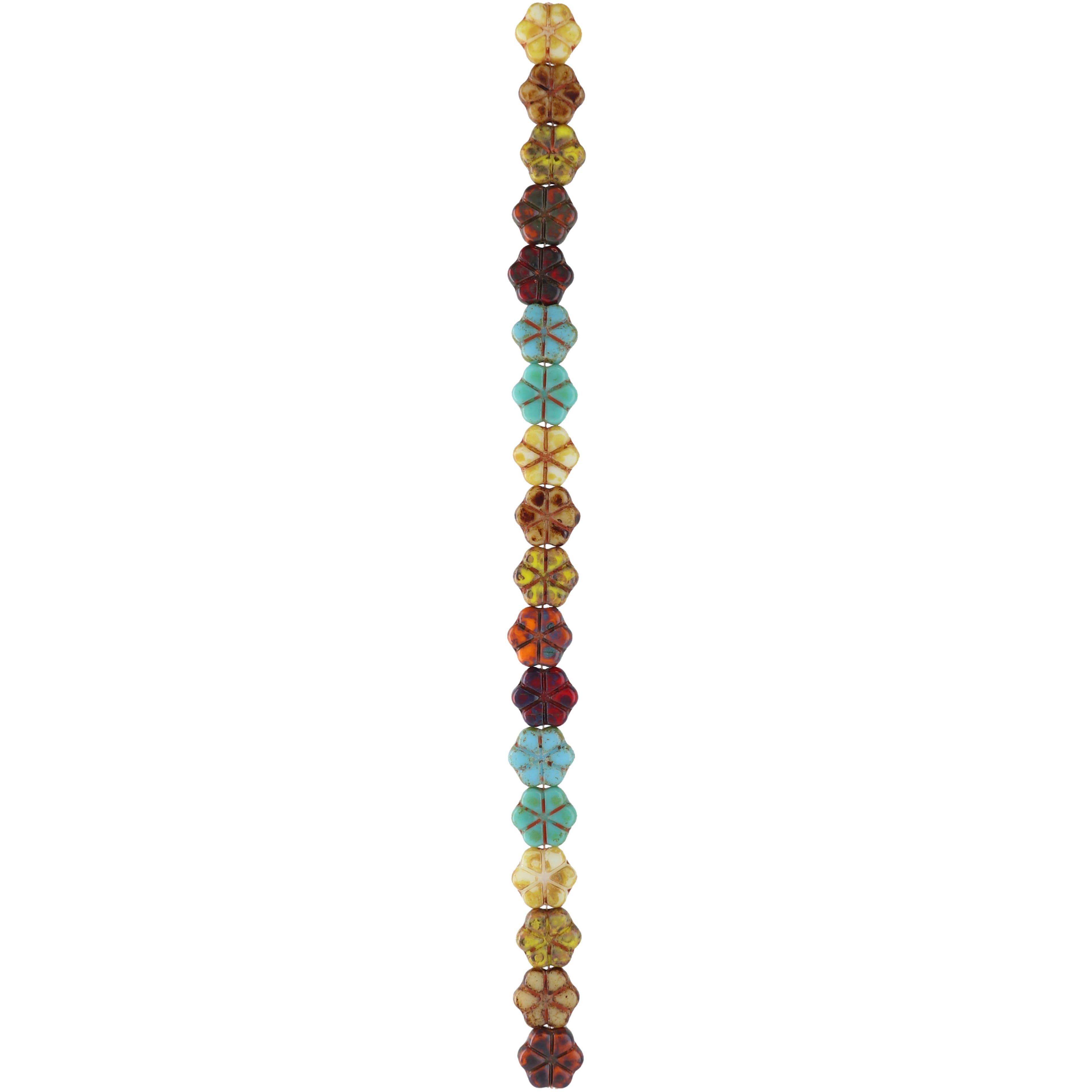 6 Packs: 18 ct. (108 total) Autumn Czech Glass Flower Beads, 10.6mm by Bead Landing™