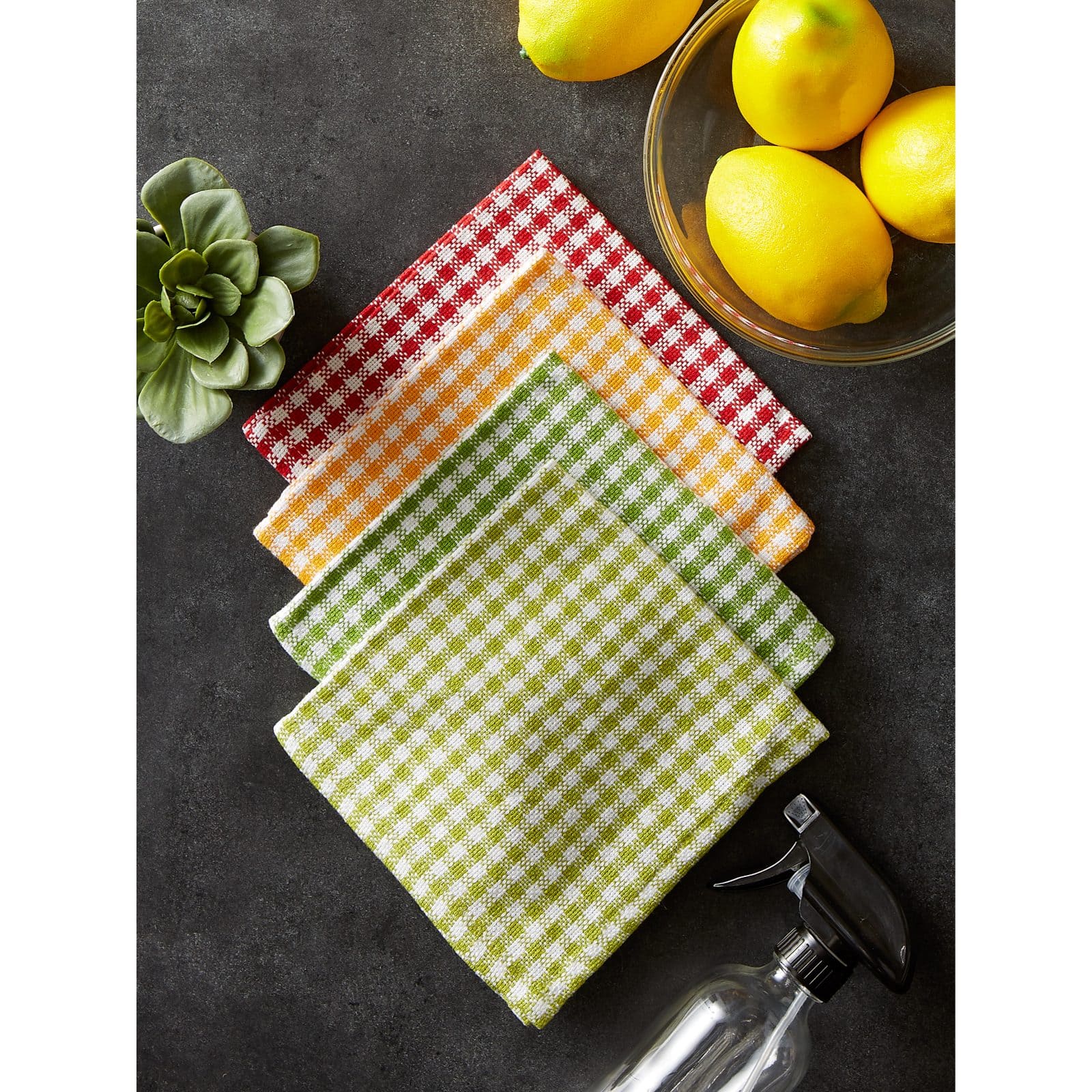 DII&#xAE; Pea Patch Check Heavyweight Dishcloths, 4ct.