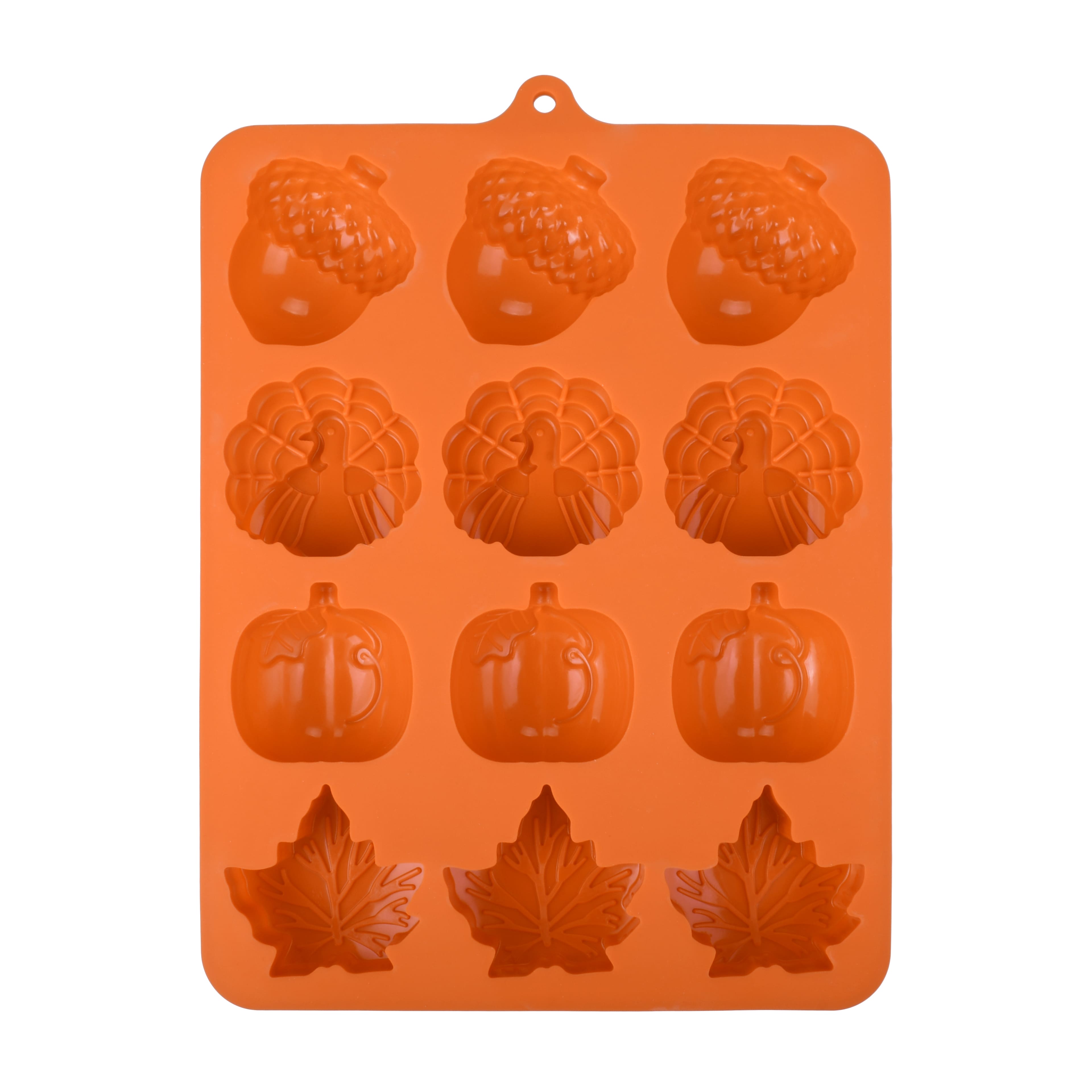 Acorn, Turkey, Pumpkin &#x26; Leaf Silicone Cakelet Mold by Celebrate It&#xAE;