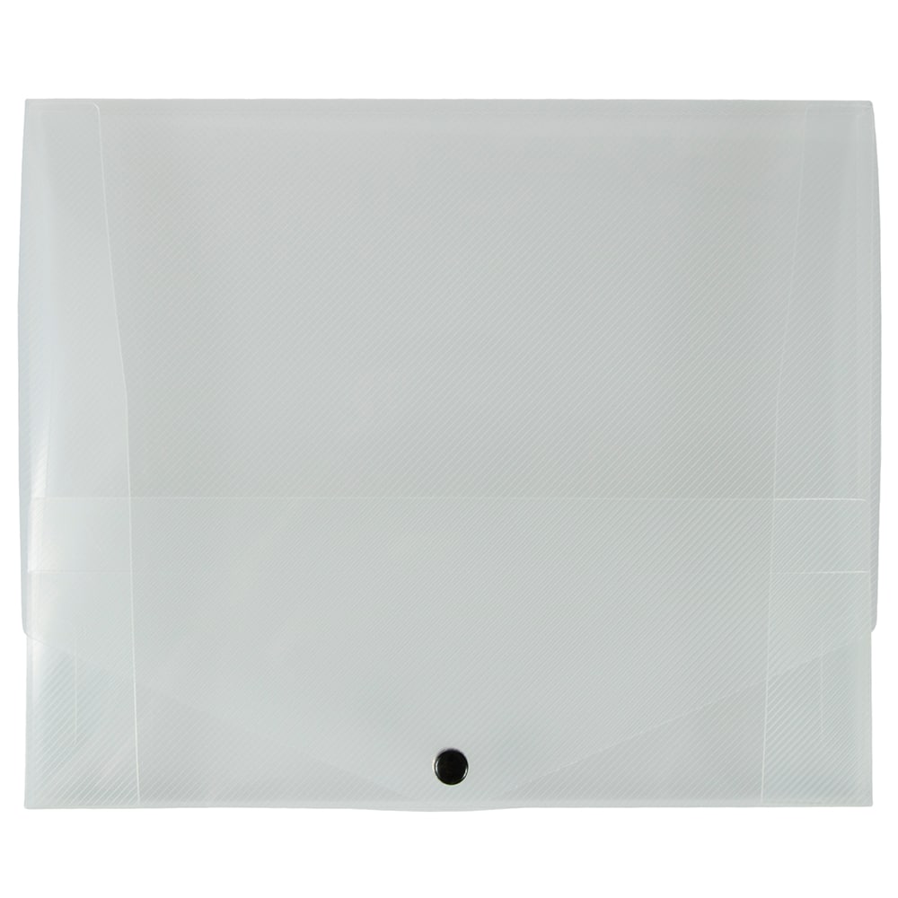 JAM Paper Clear Plastic Portfolio with Snap Closure 10" x 12.5"