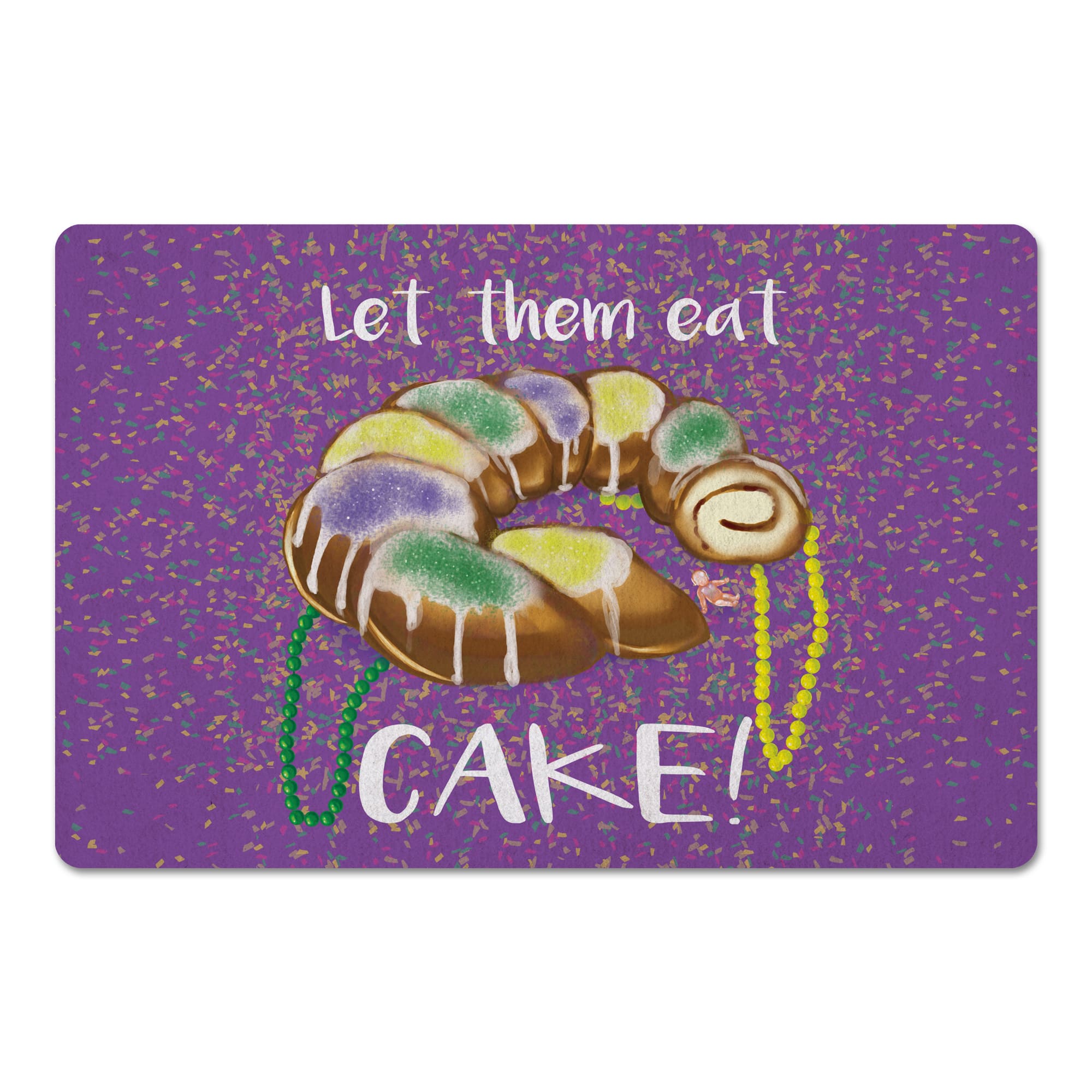 Let Eat Them Cake Mardi Gras Floor Mat