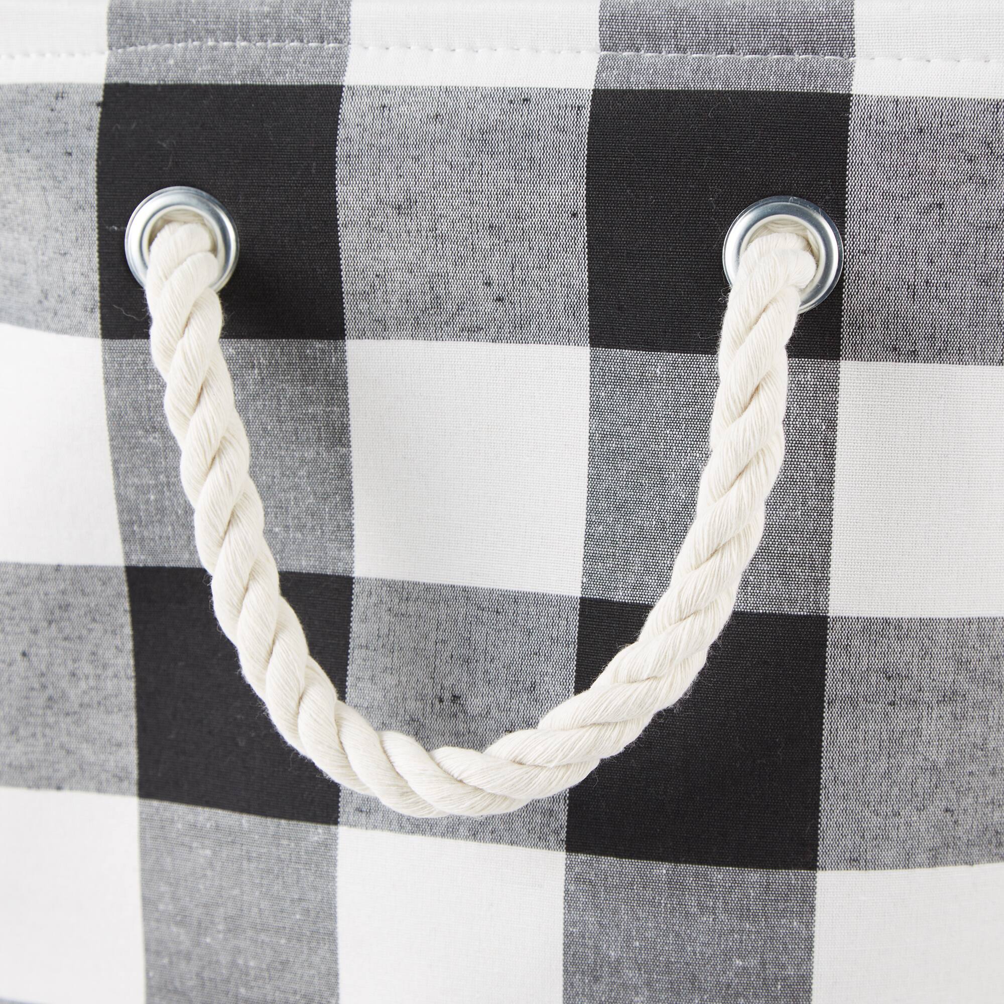 DII® Large Rectangle White/Black Buffalo Check Polyester Bin
