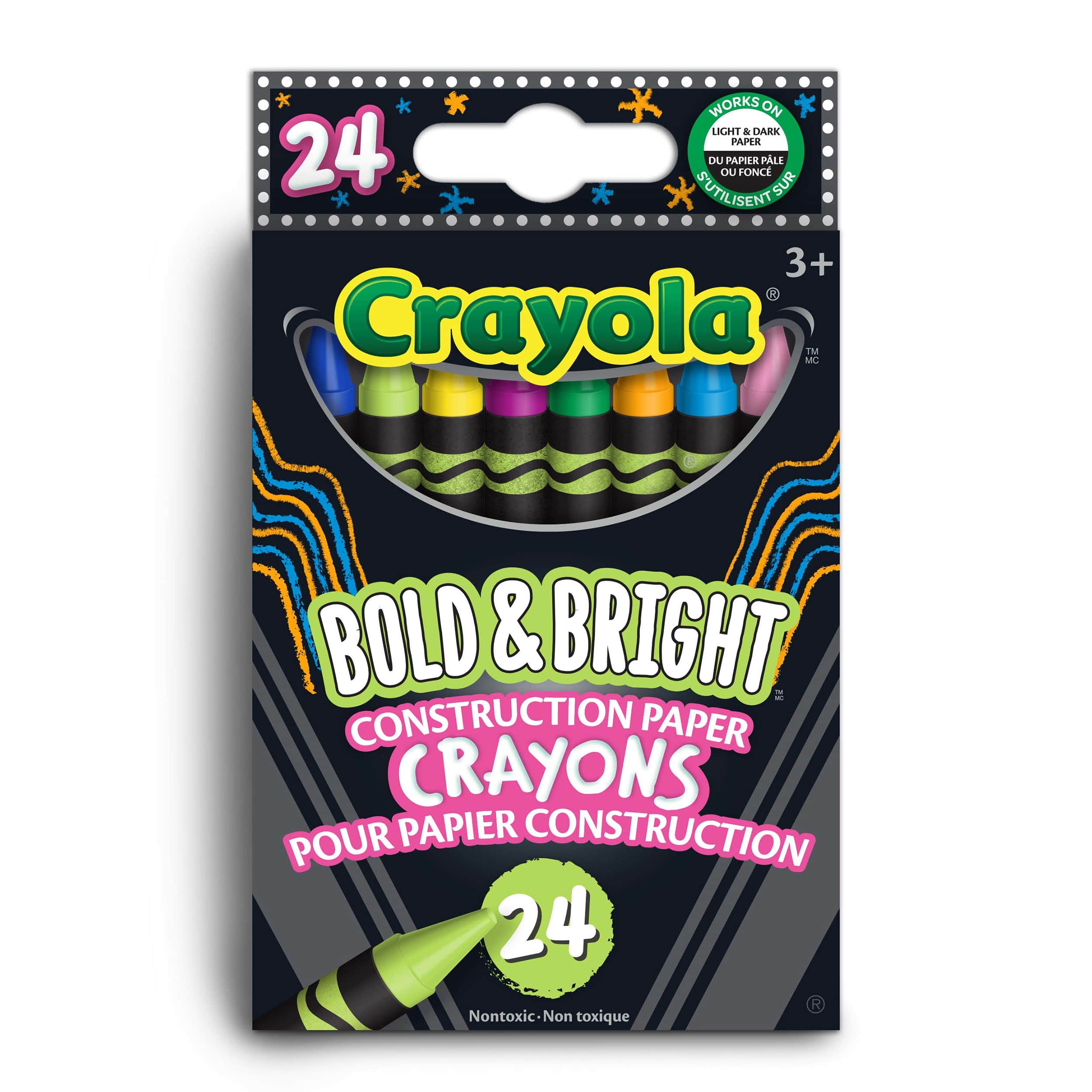 Crayola® Bold & Bright Construction Paper Crayons, 24ct.