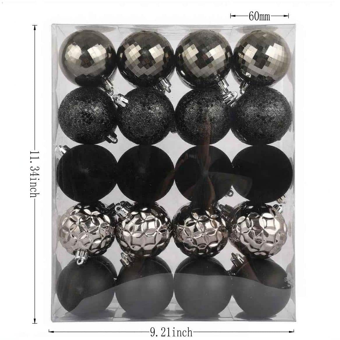 40 Pack 2&#x22; Black Shatterproof Ball Ornaments by Ashland&#xAE;