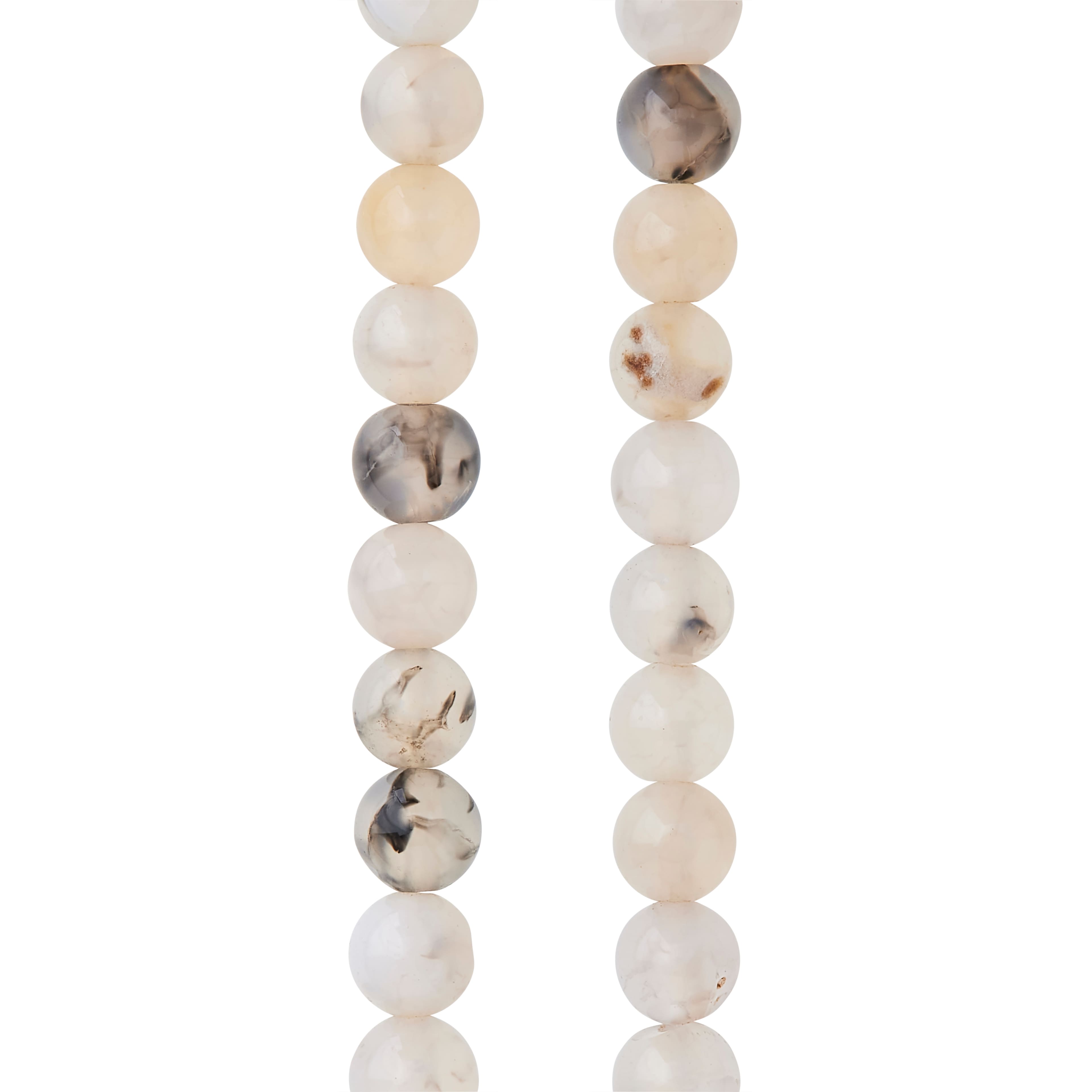 Light Gray Crackle Agate Round Beads, 6mm by Bead Landing™