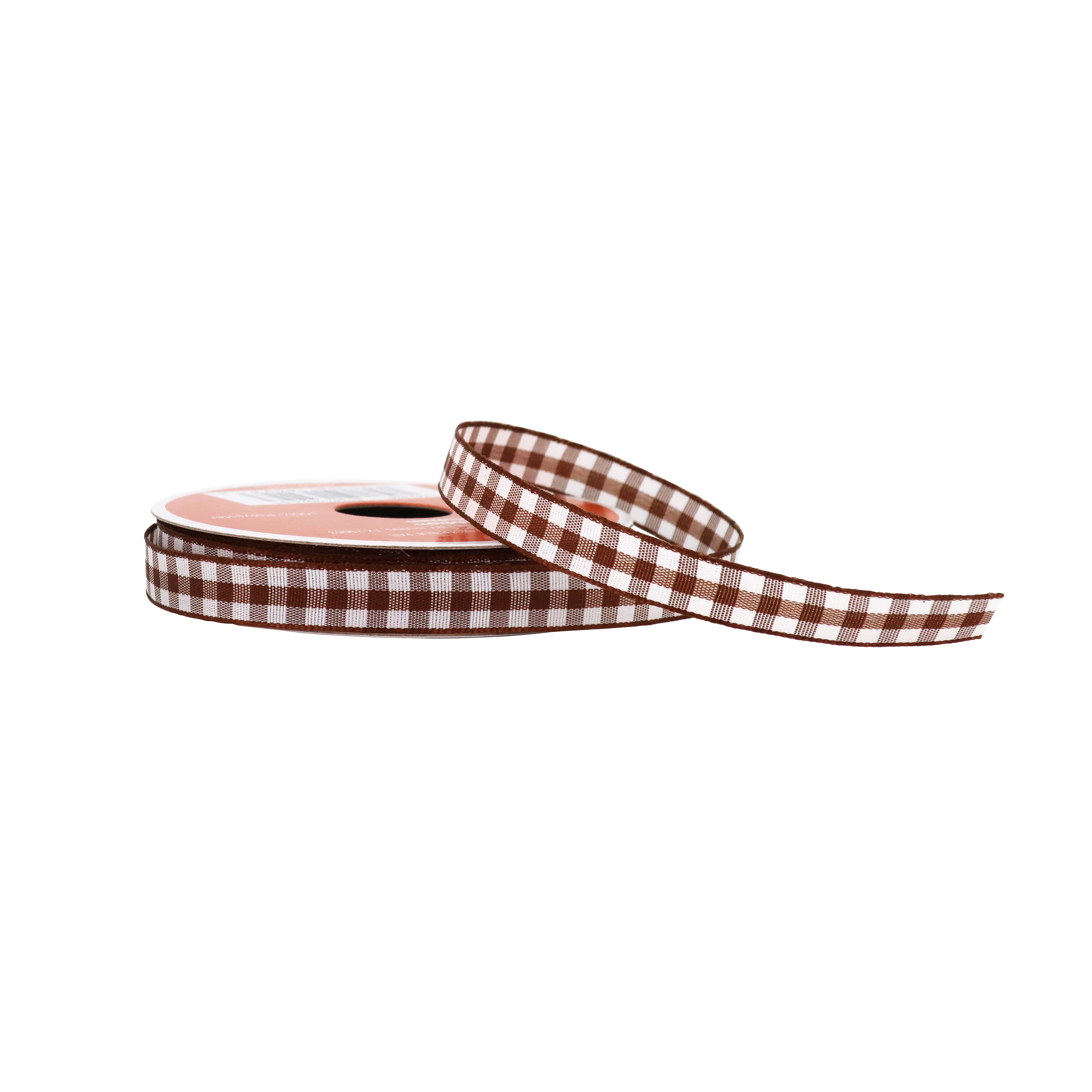 3/8&#x22; x 12ft. Brown Gingham Ribbon by Celebrate It&#xAE; Fall