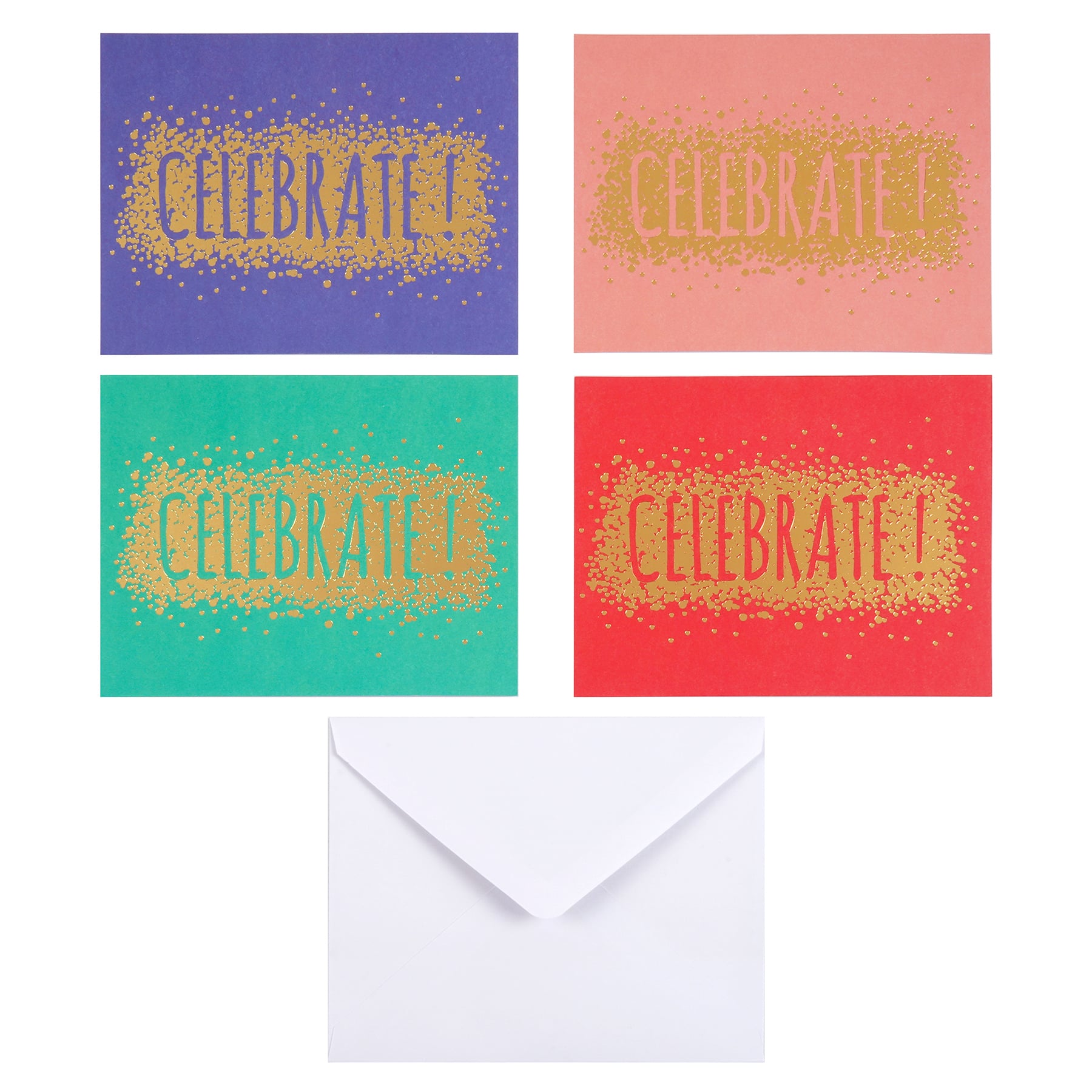 Gold Celebrate Cards &#x26; Envelopes by Recollections&#x2122;, 4.25&#x22; x 5.5&#x22;