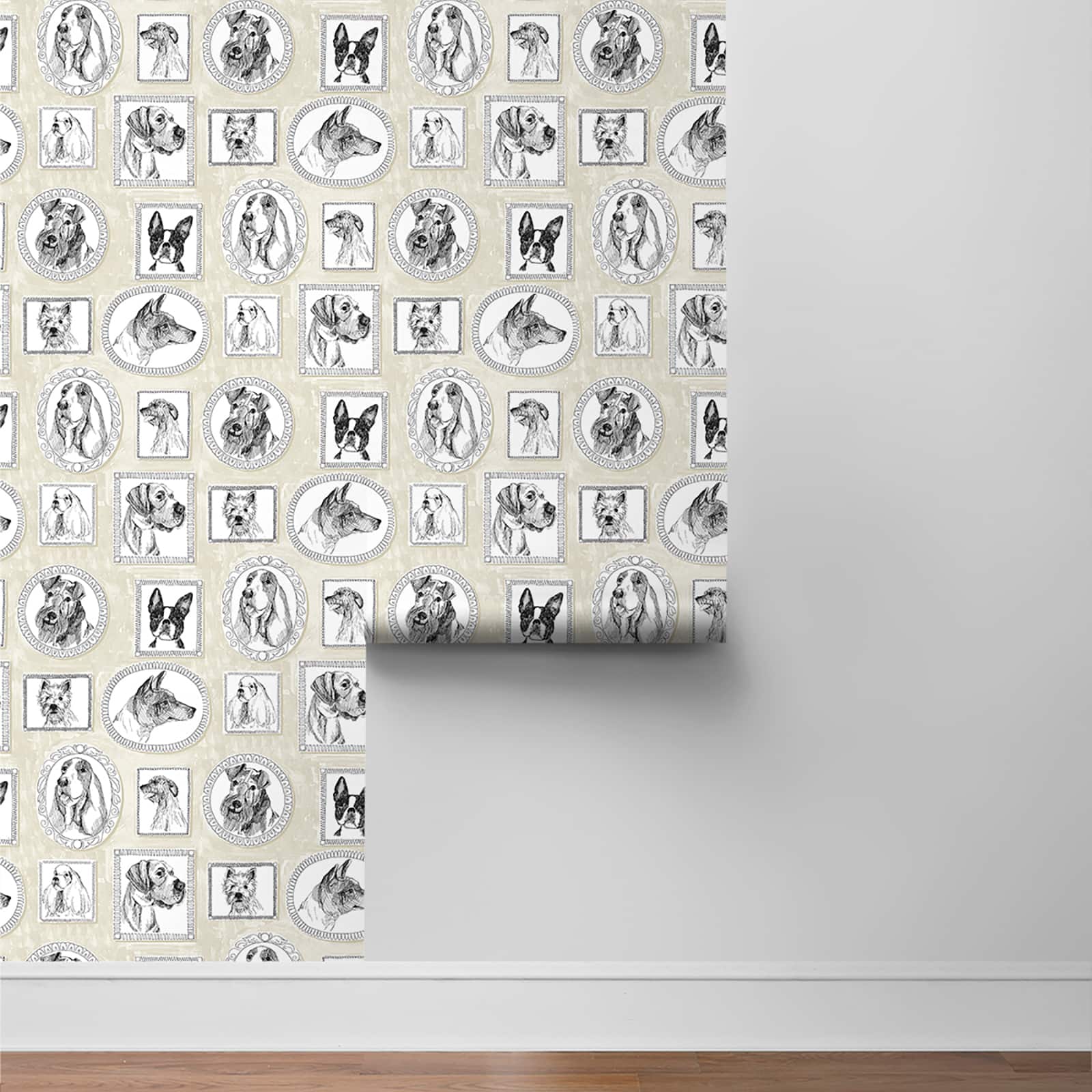 Surface Style Pup Portraits Peel & Stick Wallpaper