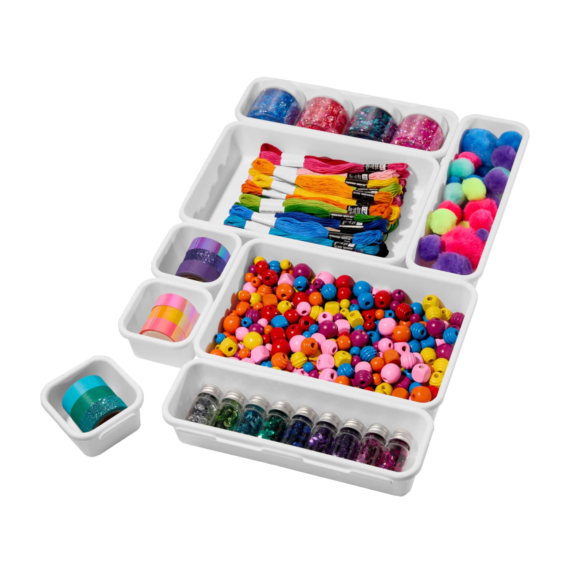 madesmart® White 8-Piece Interlocking Bin Pack