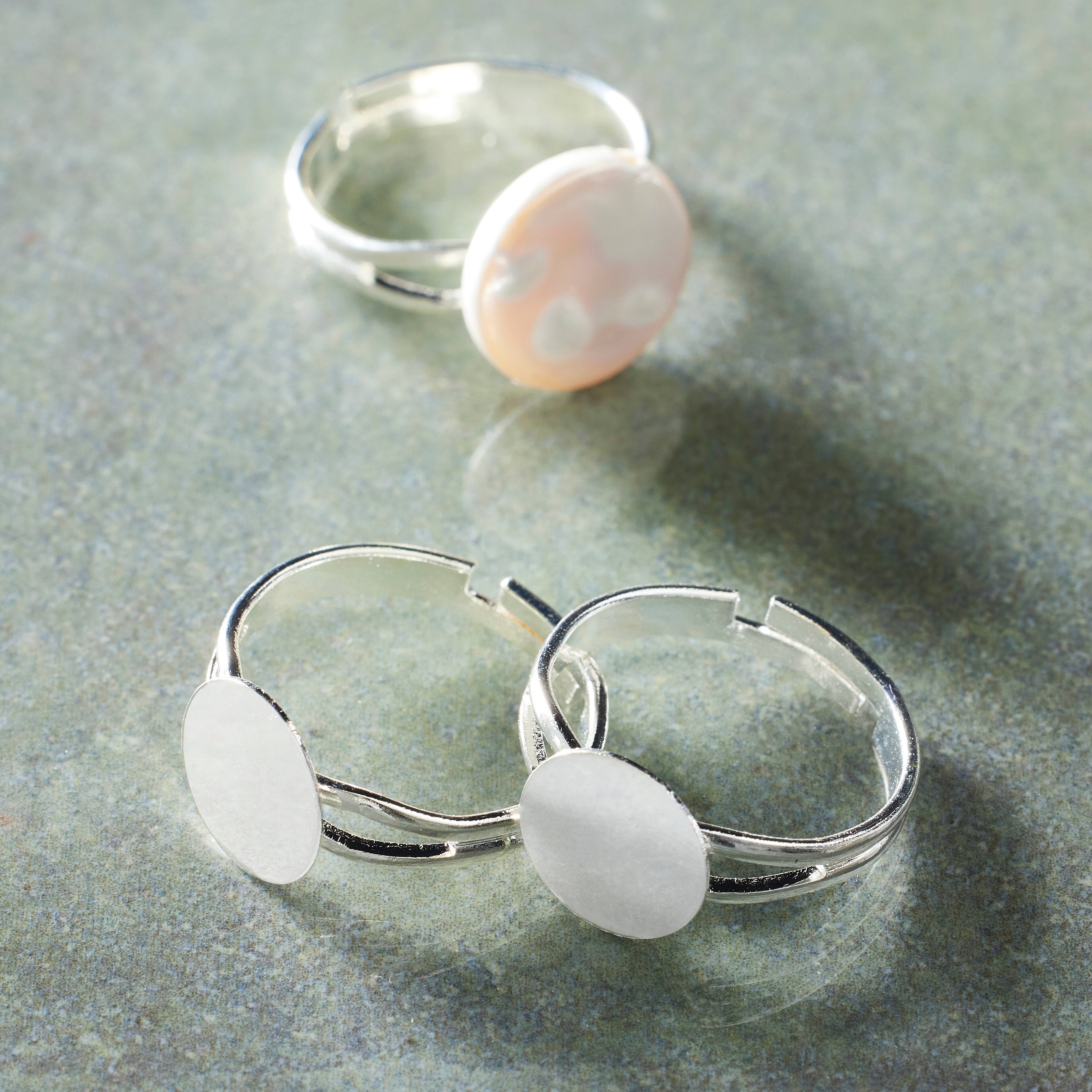 Silver Ring Blanks, 3ct. by Bead Landing™