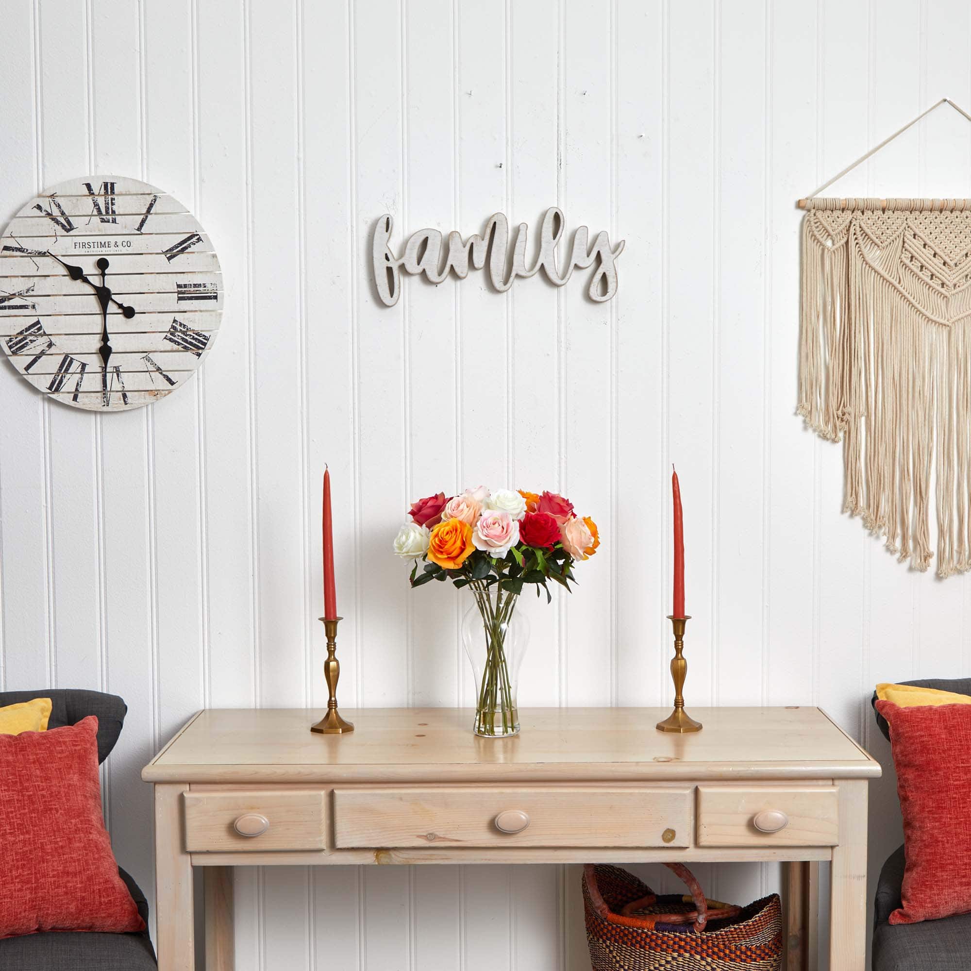 Assorted Blooming Roses with Vase